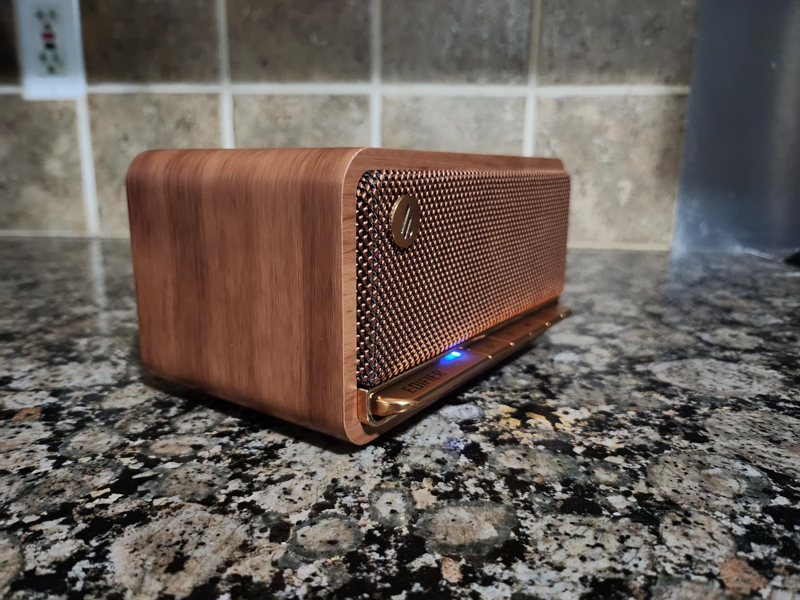 Edifier Retro Wood Bluetooth Speaker, Wireless Portable Speakers with 20W Stereo Sound, Vintage Decor Speaker with AUX, USB Soundcard, Micro SD Brown customer photo 1