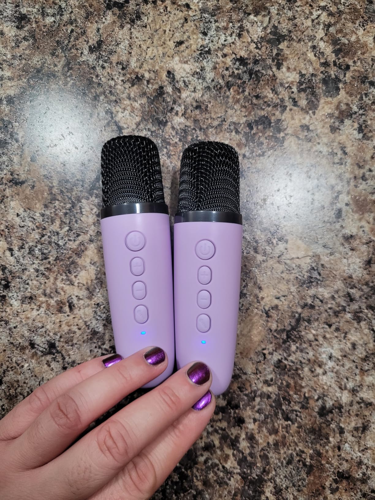Mini Karaoke Machine, Portable Bluetooth Speaker with 2 Wireless Microphones | 360° Surround Sound, 5 Voice Effects, Bluetooth 5.0, LED Lights, TF/USB/AUX, For Kids and Adults, Family Home Party and Gifts customer photo 1