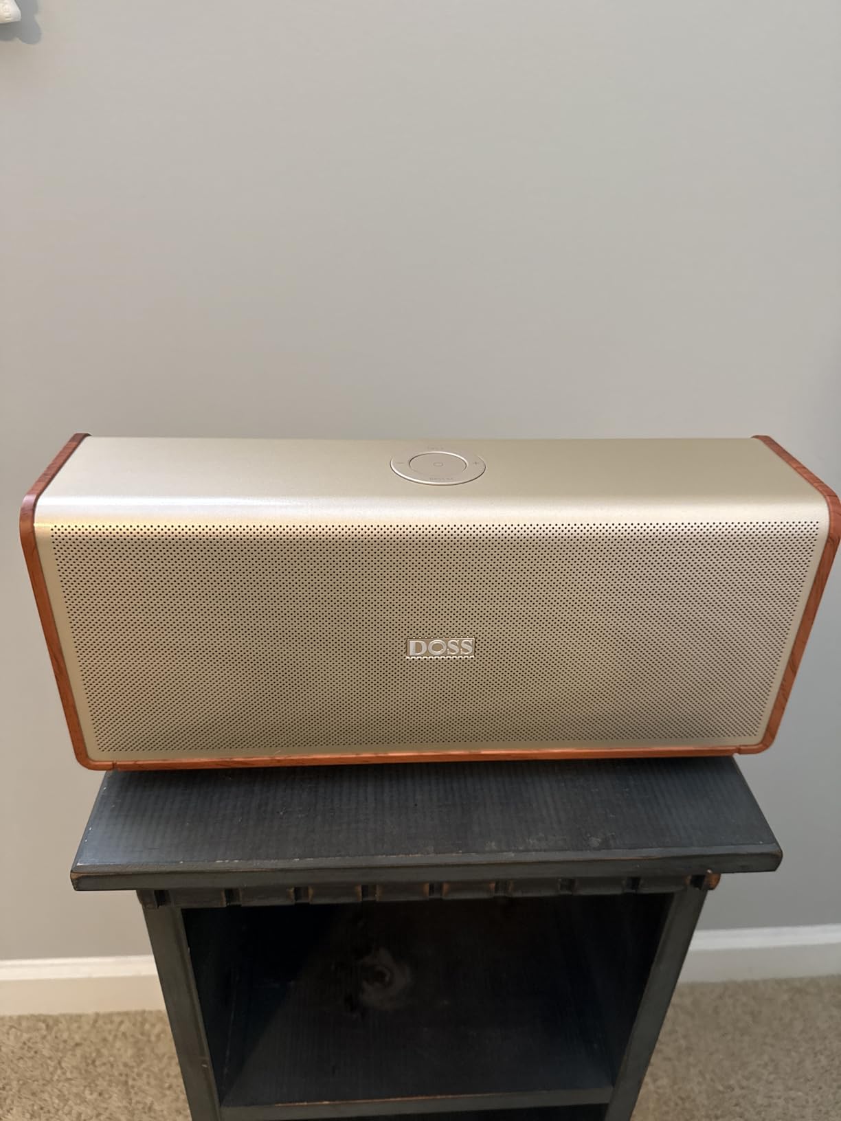 DOSS SoundBox Ultra Bluetooth Speaker, 2.1 Channel Audio, Deep Bass - Gold | 80W Powerful Sound, Wood-Grain Design, Dual DSP Tech, 18H Playtime, Elegant Living Room Decor, BT 5.3, Home & Office use customer photo 2