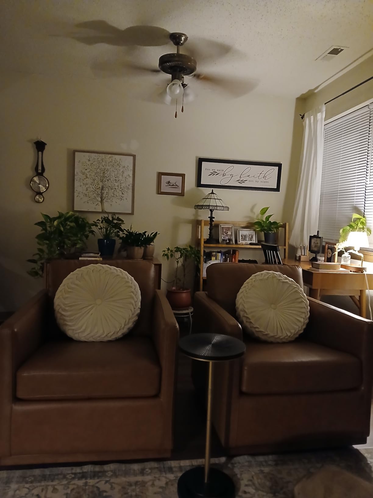 CHITA Genuine Leather Swivel Accent Chair, FSC Certified Mid Century Modern Arm Chair for Living Room and Bedroom, Fully Assembled, Saddle customer photo 1