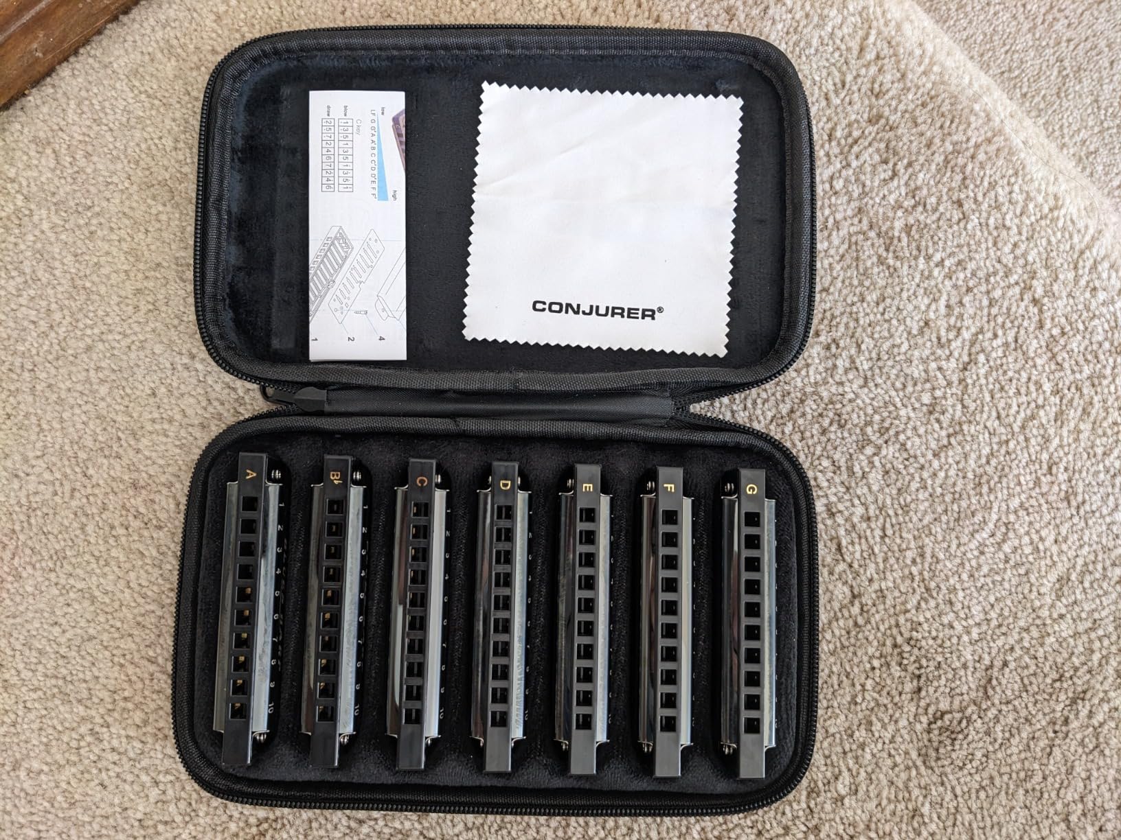 CONJURER 10 Hole Diatonic Blues Harmonica Set 7 Keys Silver Metal | For Beginners Adult Musicians, Portable Mouth Organ with Protective Storage Case, Perfect for Blues Practice Music Gift customer photo 1