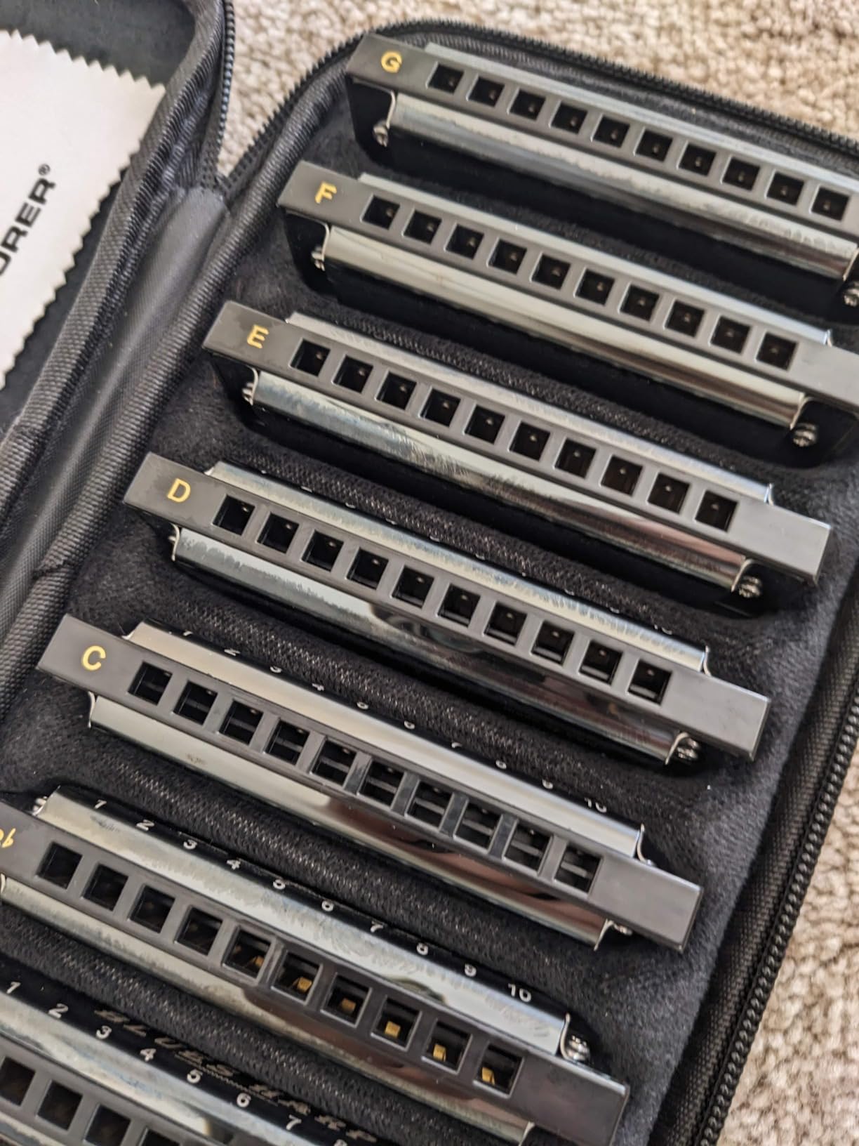 CONJURER 10 Hole Diatonic Blues Harmonica Set 7 Keys Silver Metal | For Beginners Adult Musicians, Portable Mouth Organ with Protective Storage Case, Perfect for Blues Practice Music Gift customer photo 2