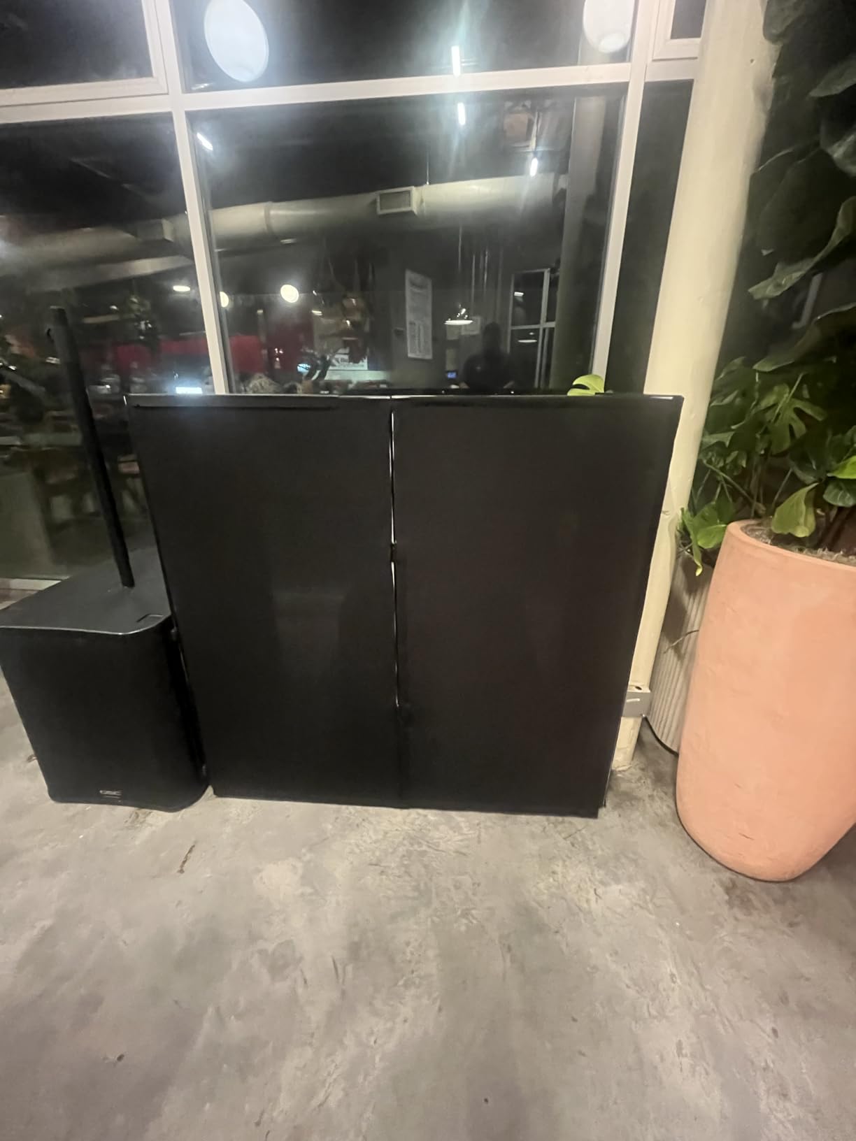 Proreck DJ Foldable Facade Booth With Table Panel 24x48 Inch, Black Metal Frame Replaceable White And Black Scrims with Carry Bag. For DJ and Wedding Etc. customer photo 2