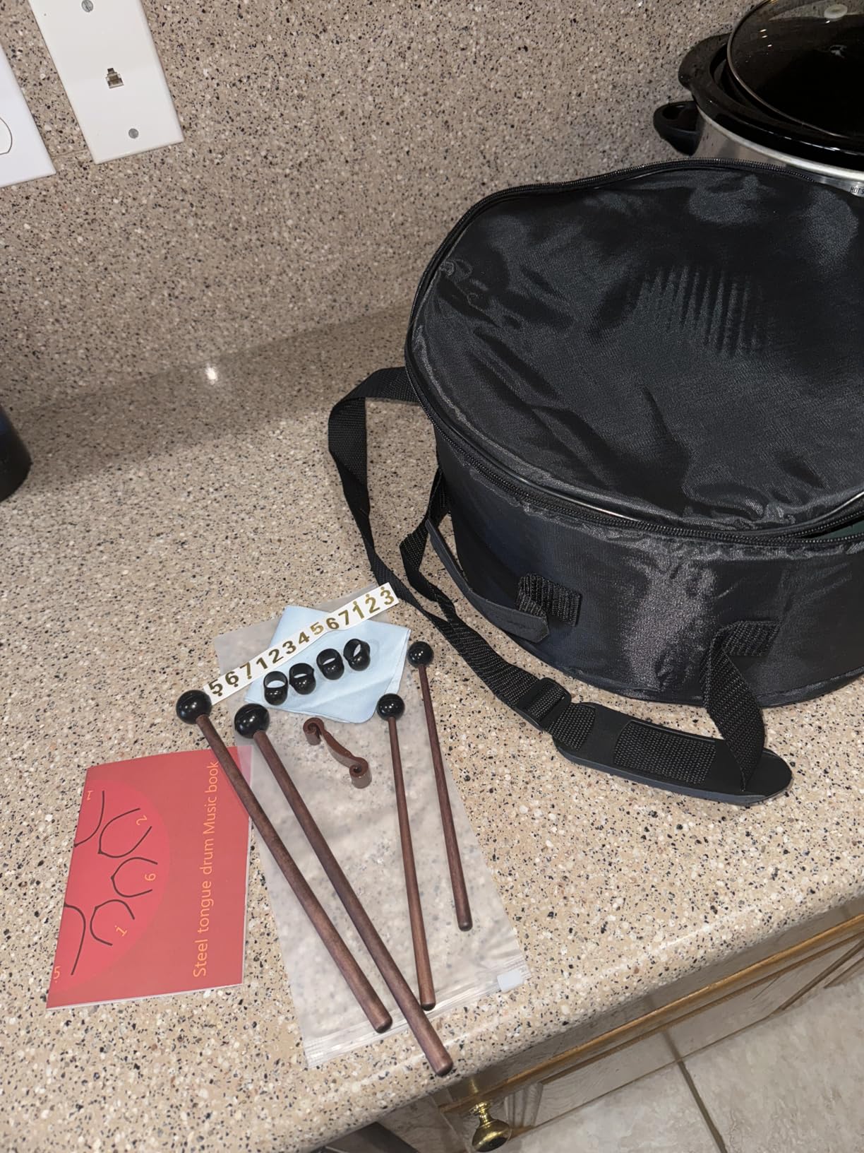 CAHAYA Steel Tongue Drum 12-Inch: 13 Notes Steel Percussion Hand Drum with Music Score Drum Mallets Finger Paddles and Carry Bag for Meditation Entertainment Musical Education Sage Green customer photo 2