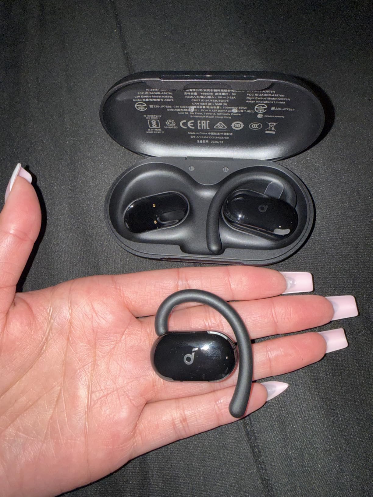 Soundcore V20i by Anker Open Ear Earbuds, Open Ear Headphones True Wireless | Adjustable Hooks, Ultra-Comfort, Snug Fit, Power Sound, Clear Calls, IP55, 36H Playtime, Bluetooth 5.4, Multipoint Connection customer photo 1