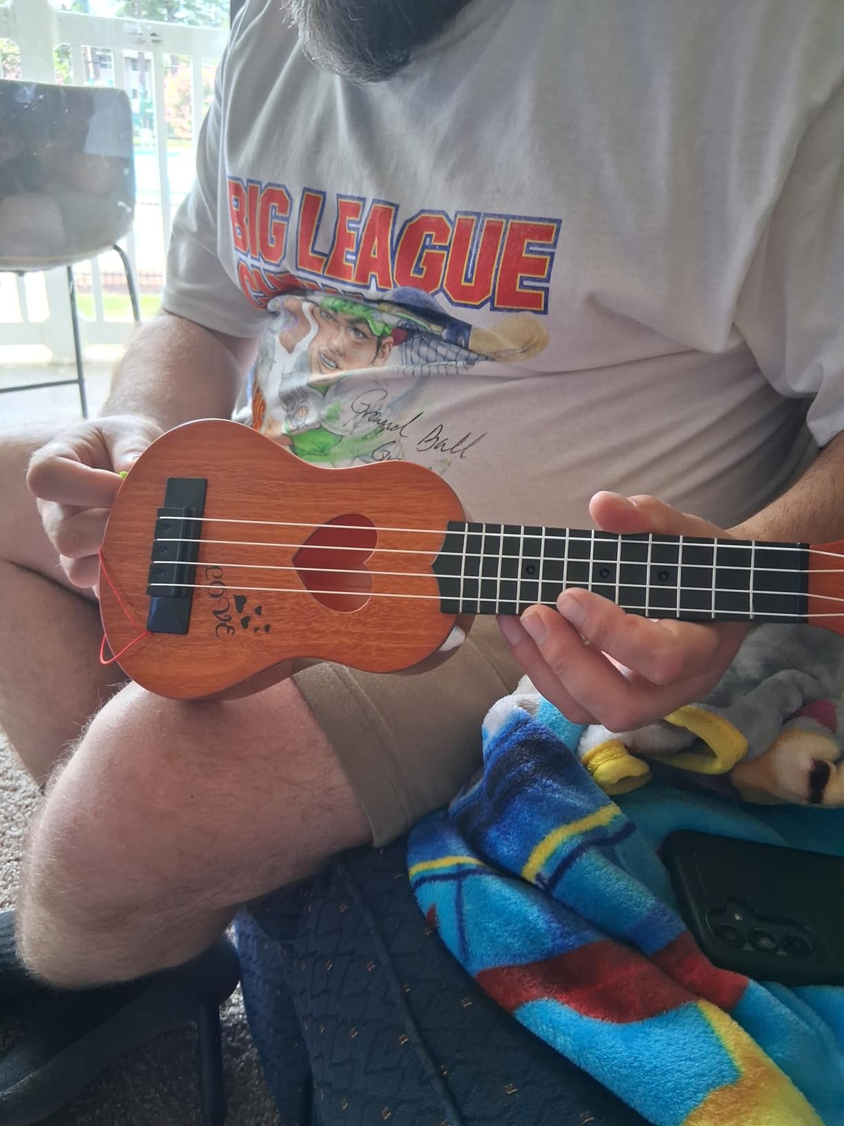 Kids Toy Ukulele Guitar, 17 Inch Classical Guitar Musical Toy, 4 Strings Guitar Ukulele Educational Learning Toy for Toddlers and Preschoolers customer photo 1