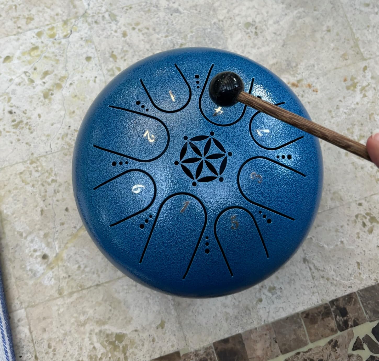Steel Tongue Drum 6 Inch 8 Notes Musical Instrument, Rain Drum Style Gift | Adults & Beginners Percussion for Music Education, Relaxation, Meditation, Calming (Malachite) customer photo 1