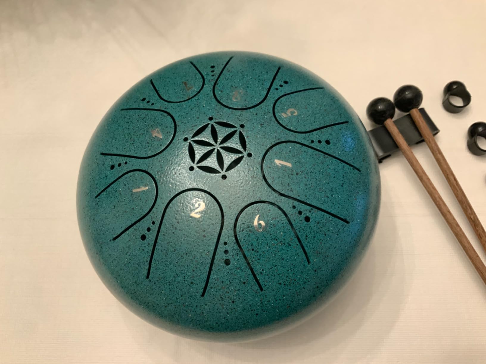 Steel Tongue Drum 6 Inch 8 Notes Musical Instrument, Rain Drum Style Gift | Adults & Beginners Percussion for Music Education, Relaxation, Meditation, Calming (Malachite) customer photo 2