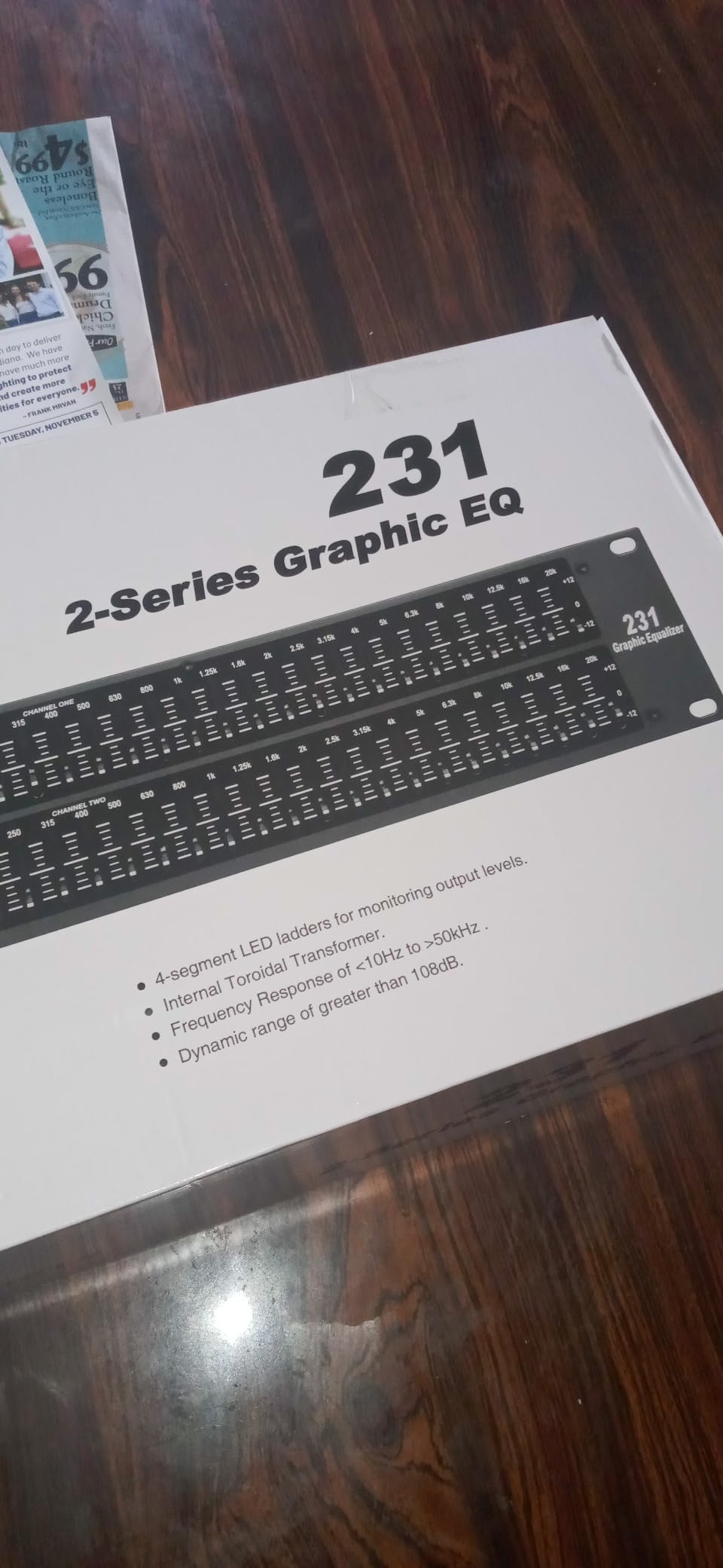 Graphic Equalizer 31-Band Stereo EQ for Home Audio, Dual Channel Professional DJ Equalizer (EQ-231) customer photo 2