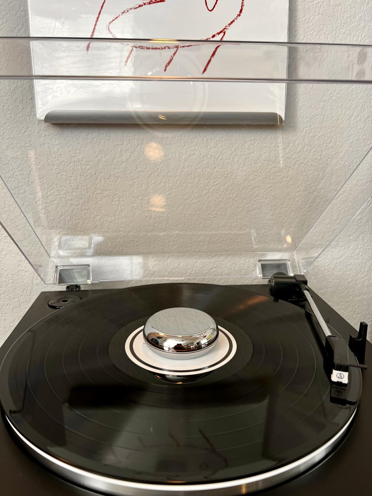 Vinyl Record Weight Stabilizer,563g/19.86oz Stainless Steel Silver Turntable Weight for HiFi LP Record Player customer photo 1