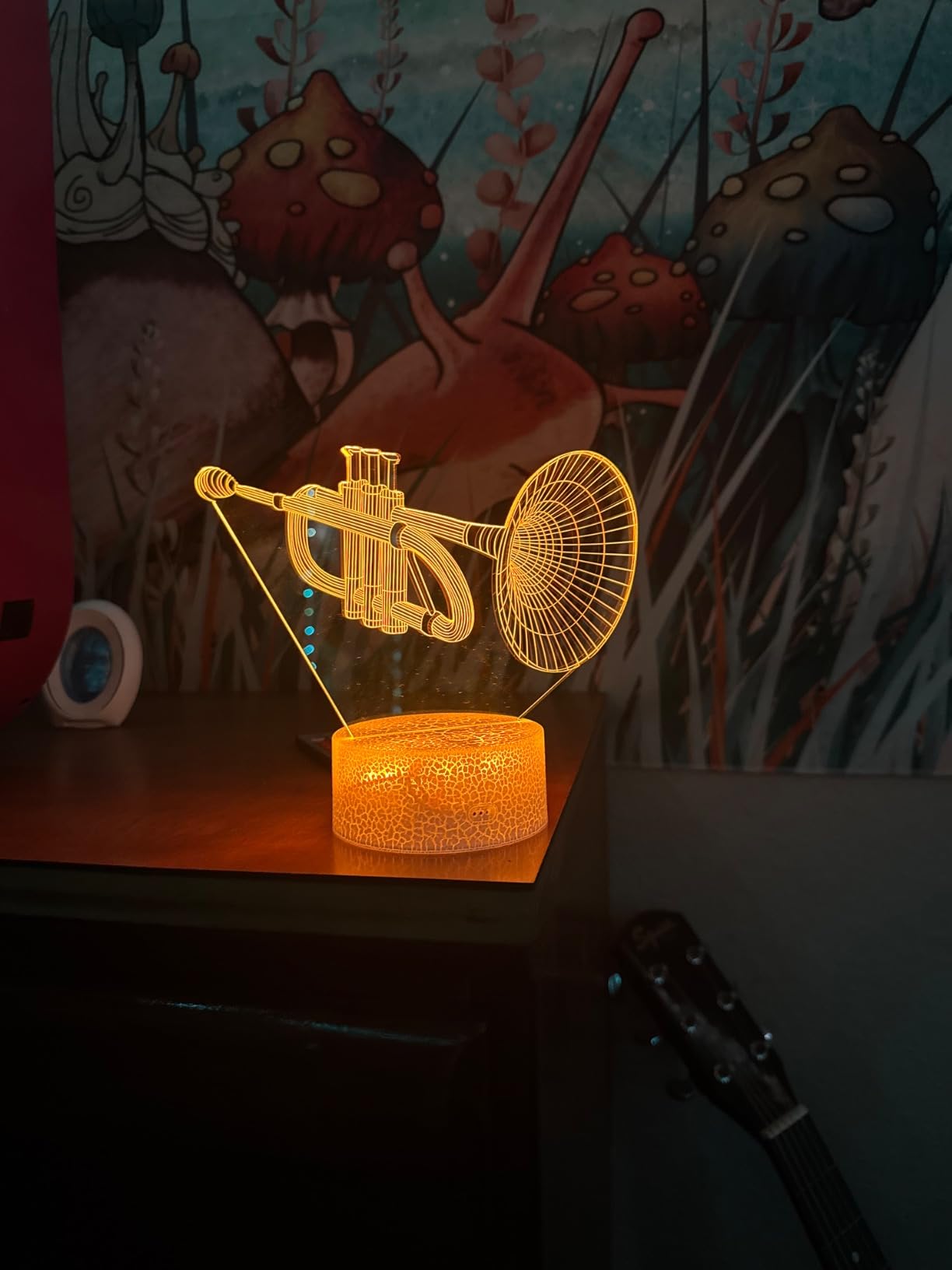 Trumpet Night Light, Trumpet Gifts, 3D Illusion Lamp with 16 Colors Changing, Timer, 4 Flash Modes and Dimmable, Kids Boys Girls Room Decoration, Holiday Xmas Gifts customer photo 1