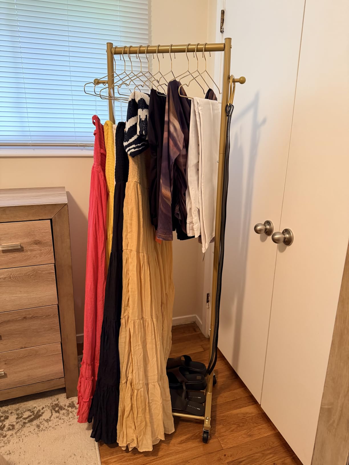 MISSLO Small Clothes Racks for Hanging Clothes Clothing Rack with Wheels 60
