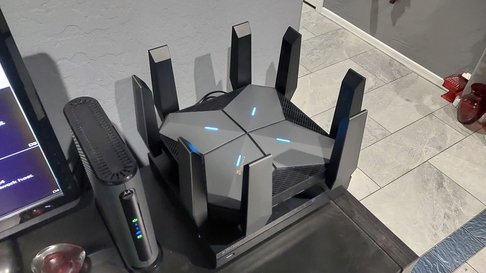 TP-Link Tri-Band AXE5400 Wi-Fi 6E Gaming Router (Archer GXE75), 5.4 Gbps, 1x2.5G + 4x1G Ports, USB 3.0, Exclusive Acceleration, Gaming Port & Panel, RGB Lighting, EasyMesh, HomeShield customer photo 1
