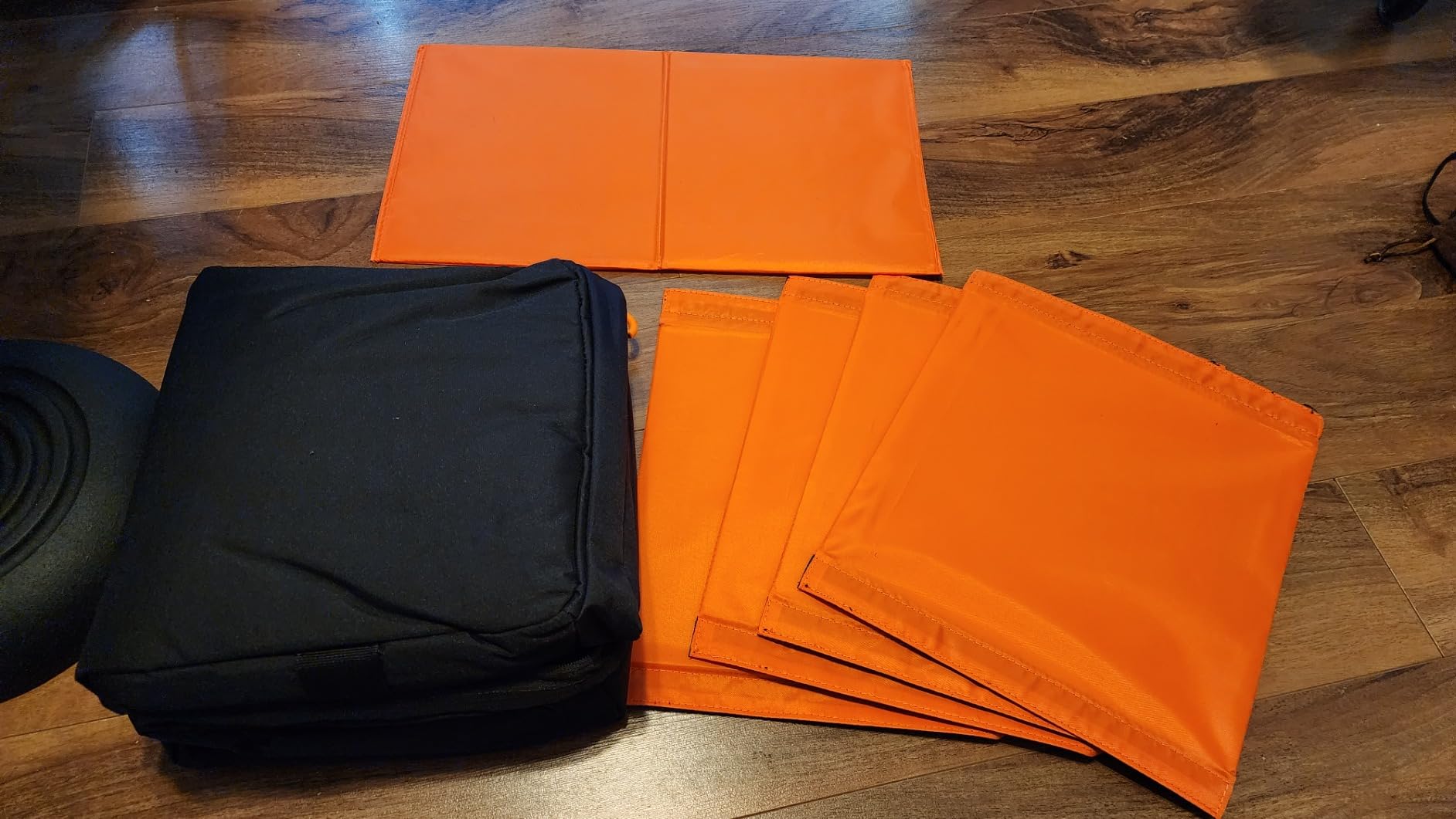 DJ Cable Bag with Laptop Compartment & Microphone Pocket, Orange | Detachable Dividers Cable Organizer for DJ Gear, Audio Equipment & Music Accessories, Padded Gig Bag for Musicians, Travel customer photo 1