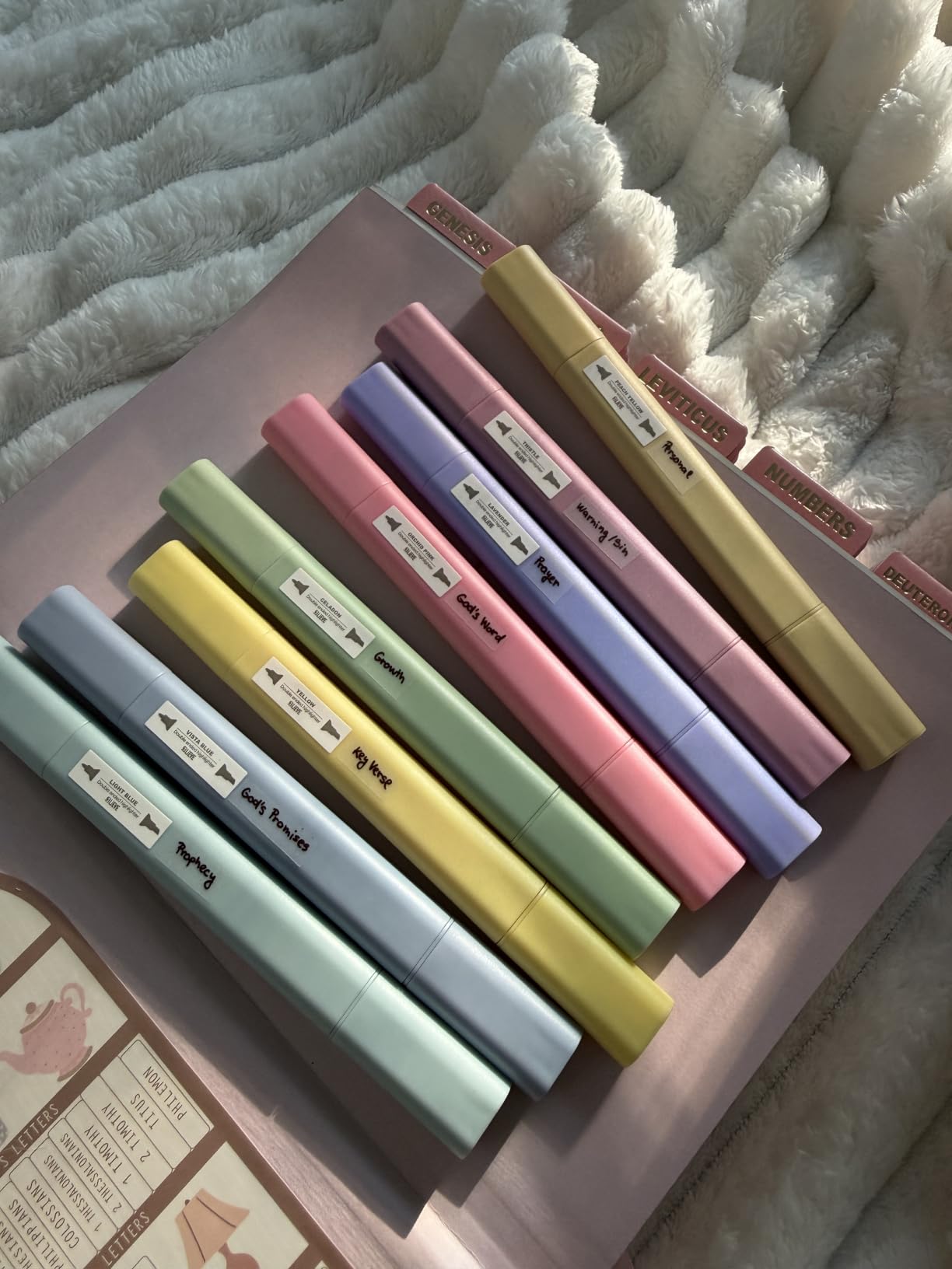 BLIEVE Bible Highlighters No Bleed Through, Pastel Colors, Dual Tip, 8 Pack customer photo 1
