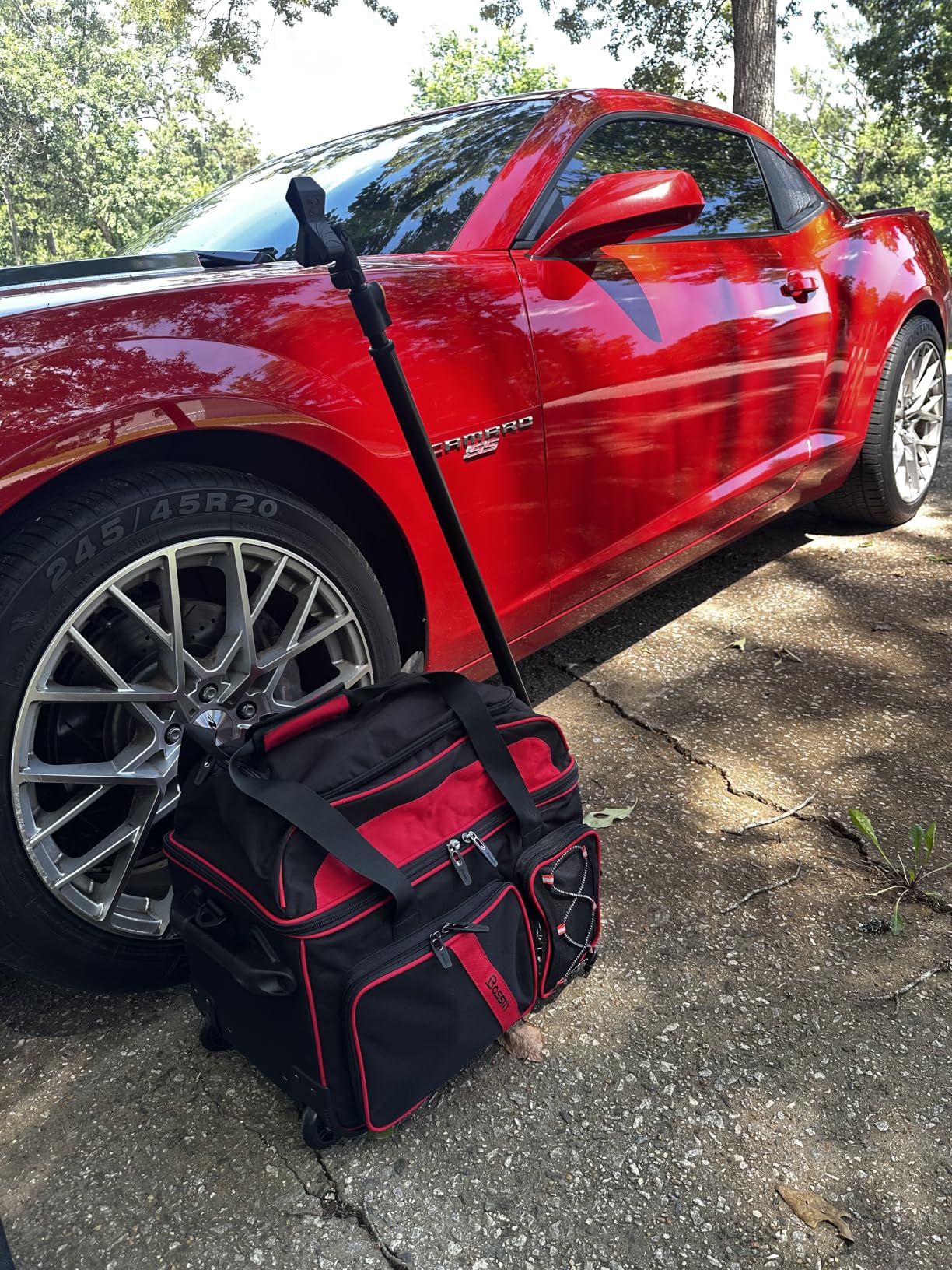 DJ Cable Bag with Wheels for Equipment,Rolling Gig Bags for Musicians | 8 Detachable Dividers, Multiple Pockets for Laptop Microphone, Durable Fabric, Versatile Carrying, for Outdoor Events Touring customer photo 1