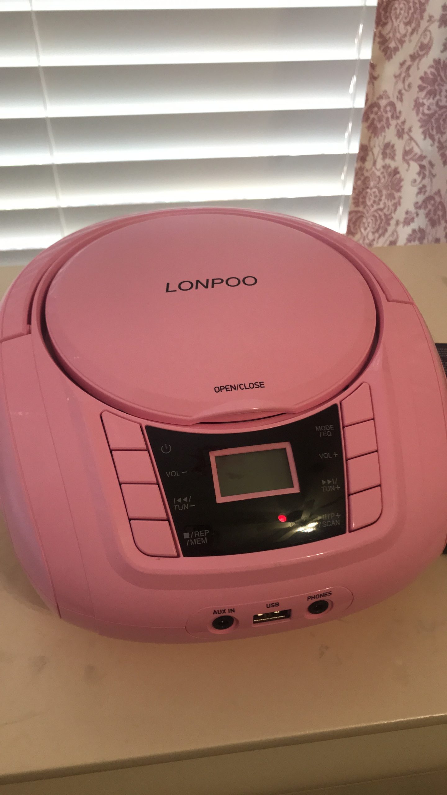 LONPOO Bluetooth Stereo System for Home, 40W CD Player with Speaker - Real Wood Enclosure, Silver customer photo 2