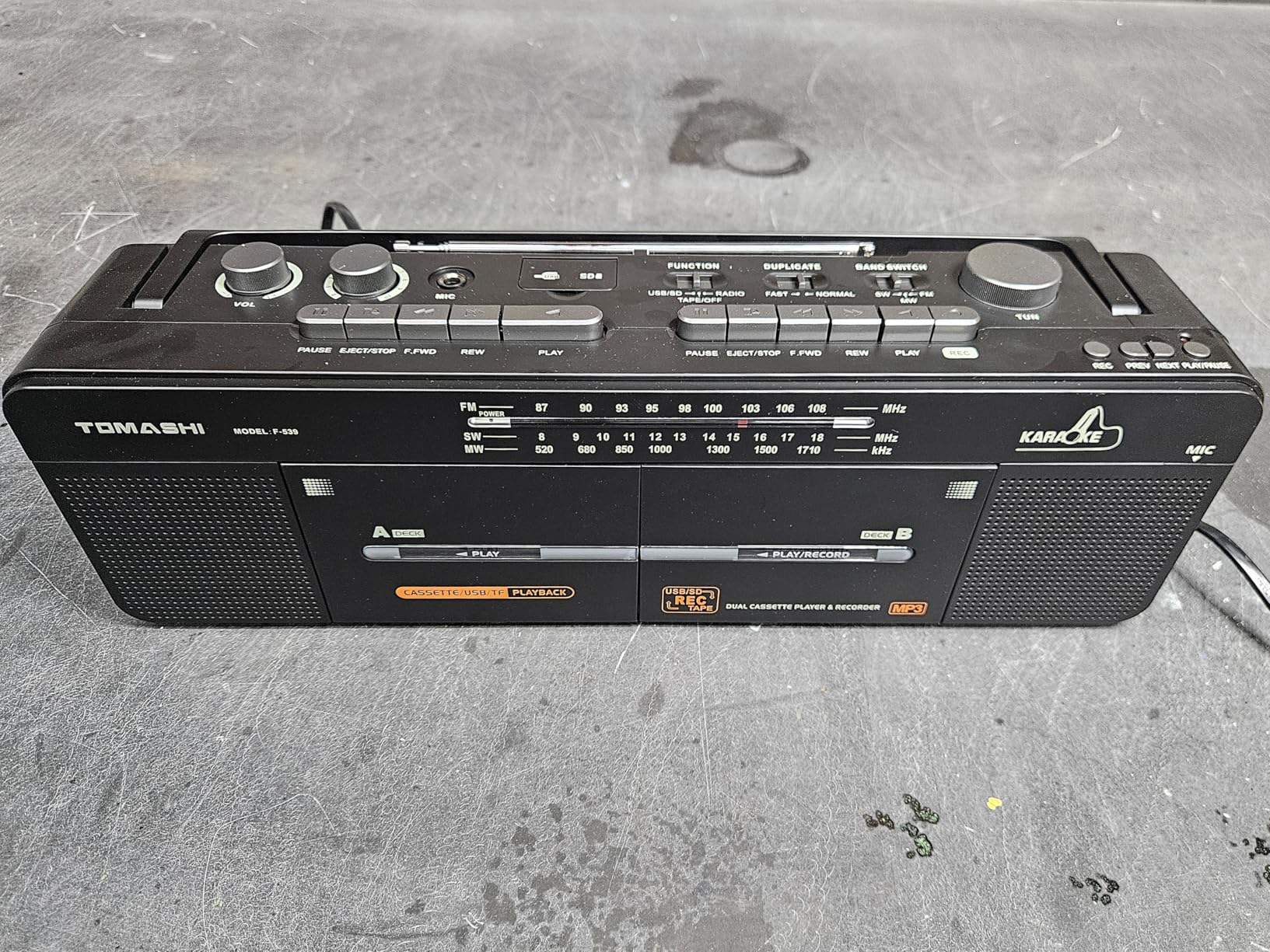 Cassette Tape Player with Stereo Sound, Dual Tape Decks, 3-Band Radio, USB/TF Card Playback, and Tape-to-USB/TF Card Recording Function customer photo 1