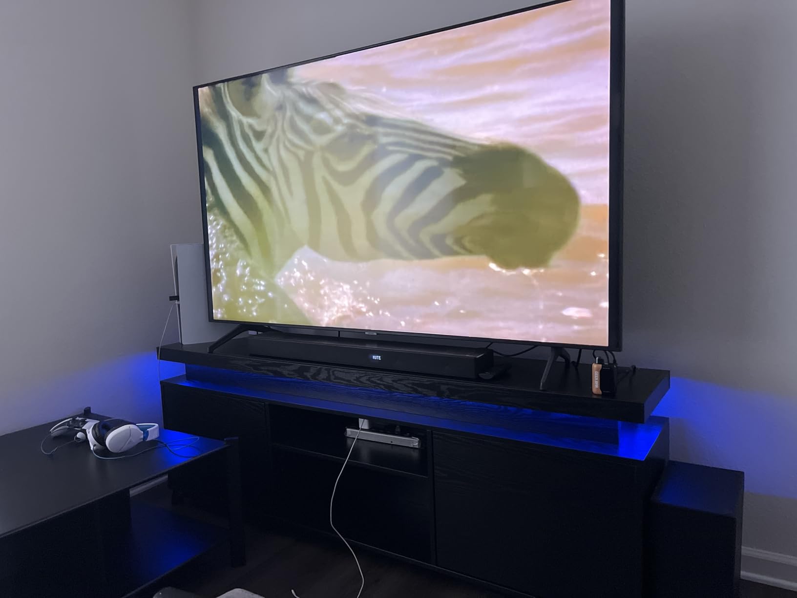 IRONCK TV Stand Entertainment Center with LED Lights for 85 inch | Power Outlet, Cabinets and Adjustable Shelf. USB ports, Type-C and 4.9ft Power Cord. TV Stand for 75 inch or 70, 85 inch customer photo 1