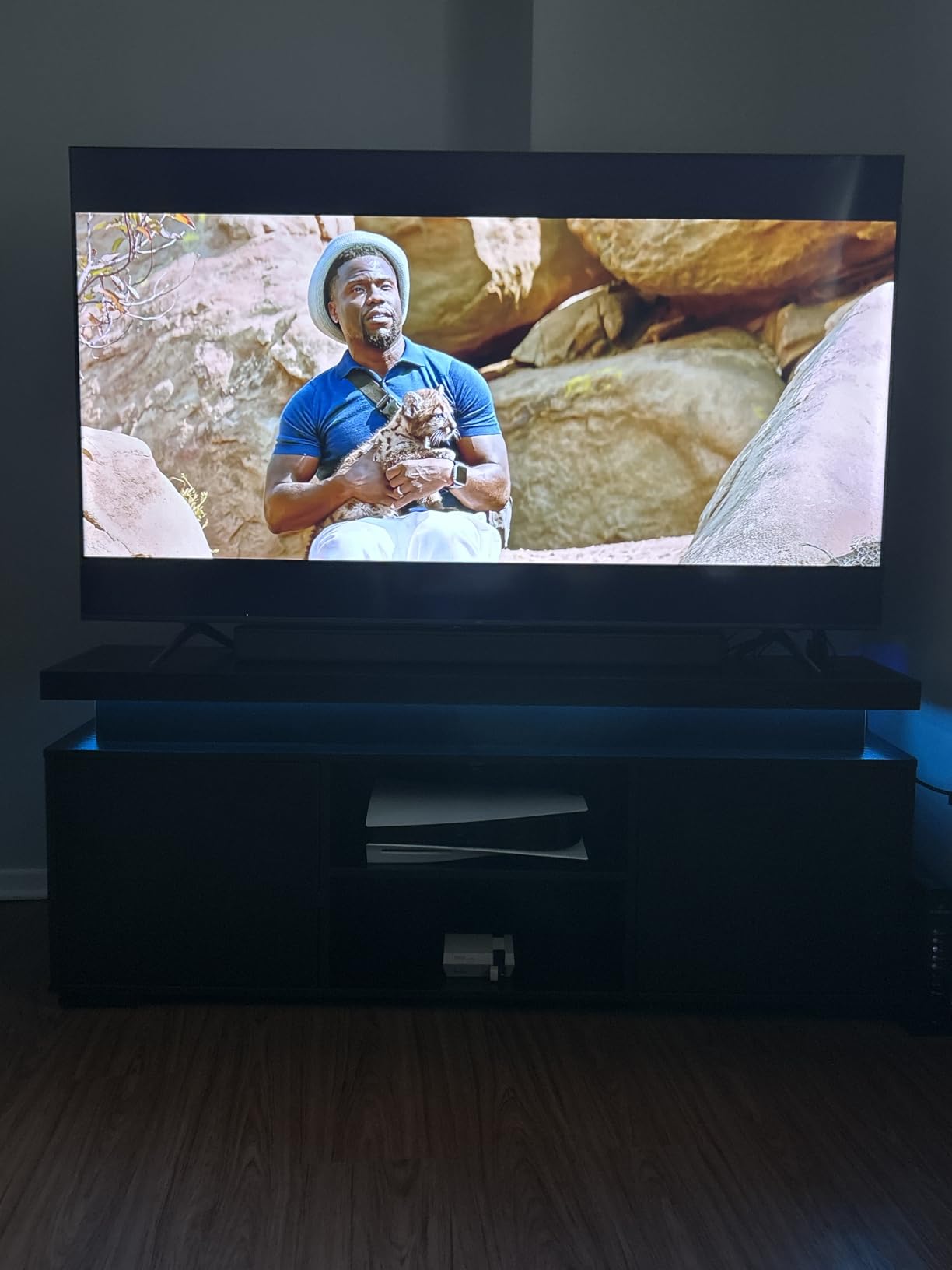 IRONCK TV Stand Entertainment Center with LED Lights for 85 inch | Power Outlet, Cabinets and Adjustable Shelf. USB ports, Type-C and 4.9ft Power Cord. TV Stand for 75 inch or 70, 85 inch customer photo 2