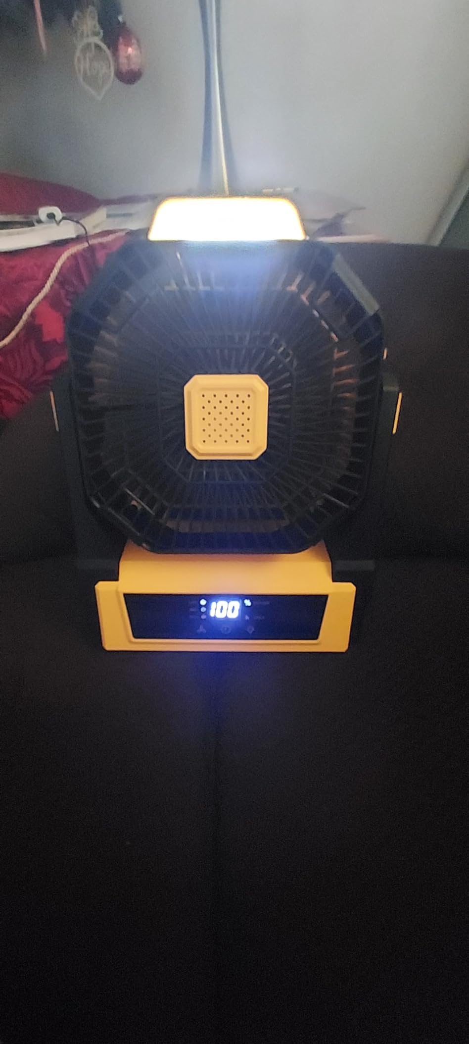 KopBeau 20000mAh Portable Rechargeable Fan, Battery Powered Camping Fan | 3 Speeds Strong Air Flow, Up to 60H Run Time, 3 Brightness LED Lights, Perfect for Camping, RV, Job Site, Beach & Indoor Use customer photo 2