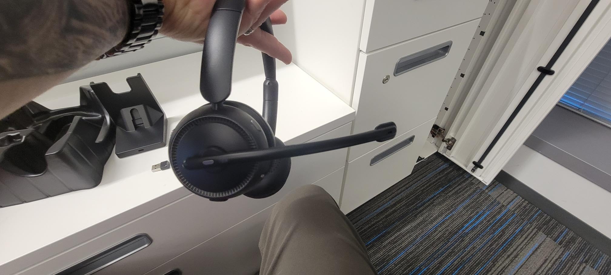 Upgrade ANC & ENC Wireless Headset with Mic for Work (Flip-to-Mute & Dongle) | Headset with Microphone for PC, Bluetooth 5.4 Noise Cancelling Headphones with Mic for Call Center/Home/Computer/Phones customer photo 1