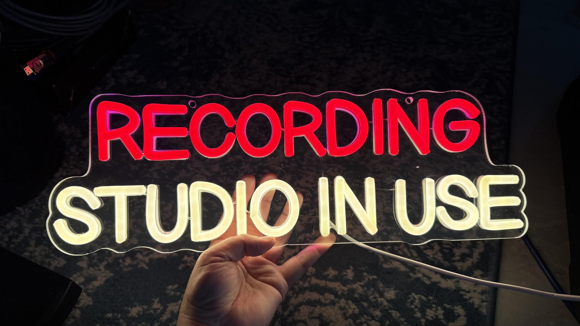 Recording Studio in Use Neon Sign Dimmable Live Music LED Neon Sign USB Powered Wall Hanging Light for Recording Room Music Studio Bedroom Game Room Decor customer photo 1