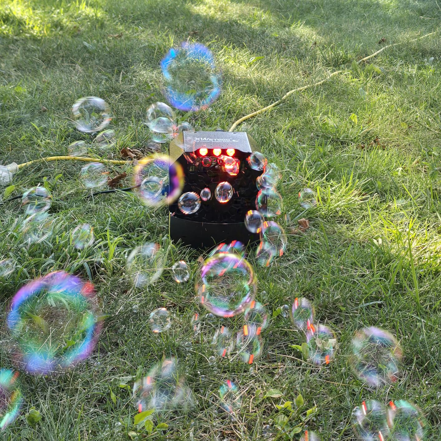 XWSTGEQ Stage Bubble Machine with Lights, Wireless Remote - Perfect for Weddings, Commercial Performances, Parties, and Carnivals customer photo 1