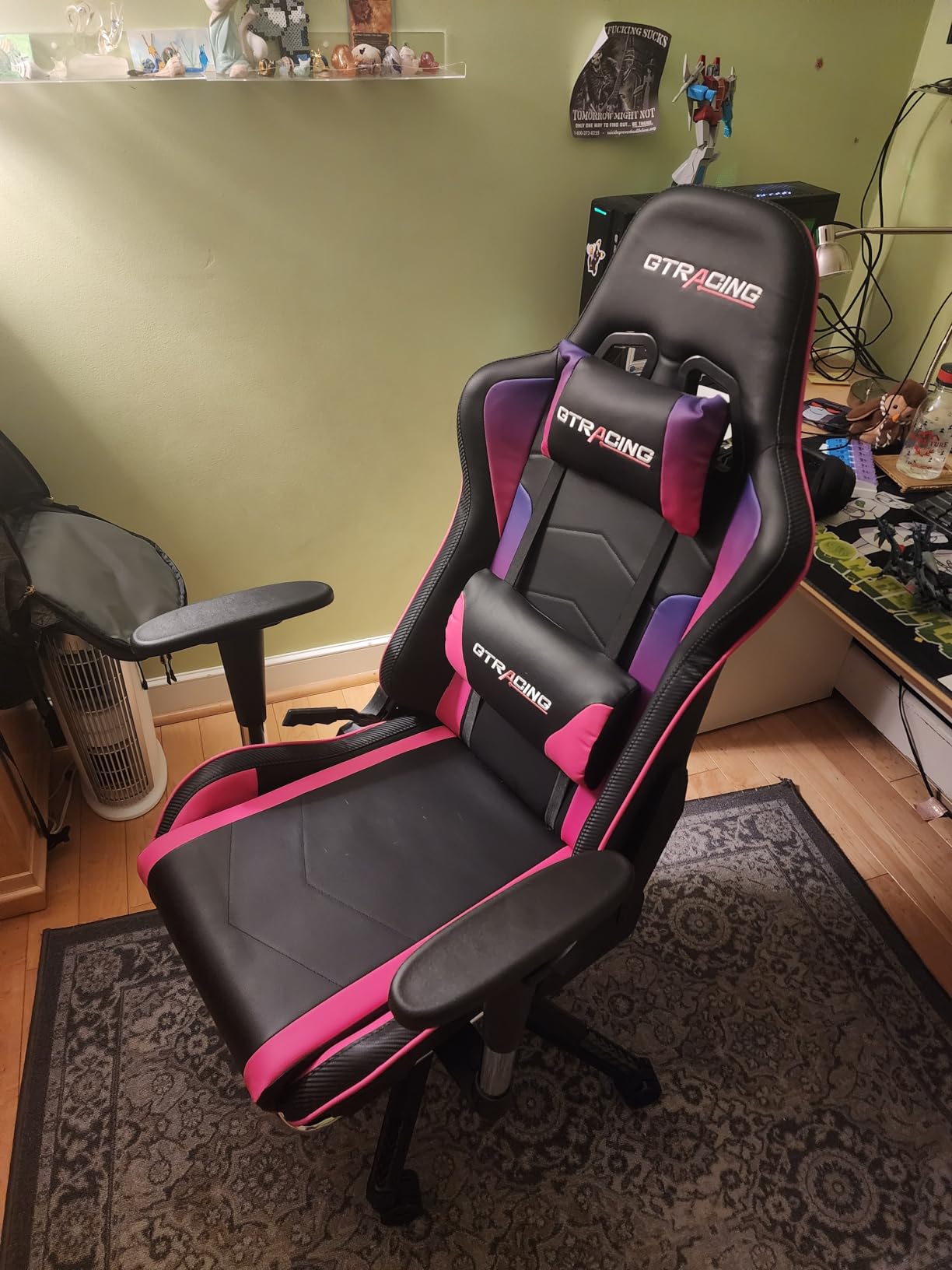 GTPLAYER Gaming Chair,Gamer Chair with Bluetooth and Adjustable Backrest,Seat Height Adjustable Computer Chairs with 3D Armrests,Video Game Chair with Footrest Speakers (Black) customer photo 1