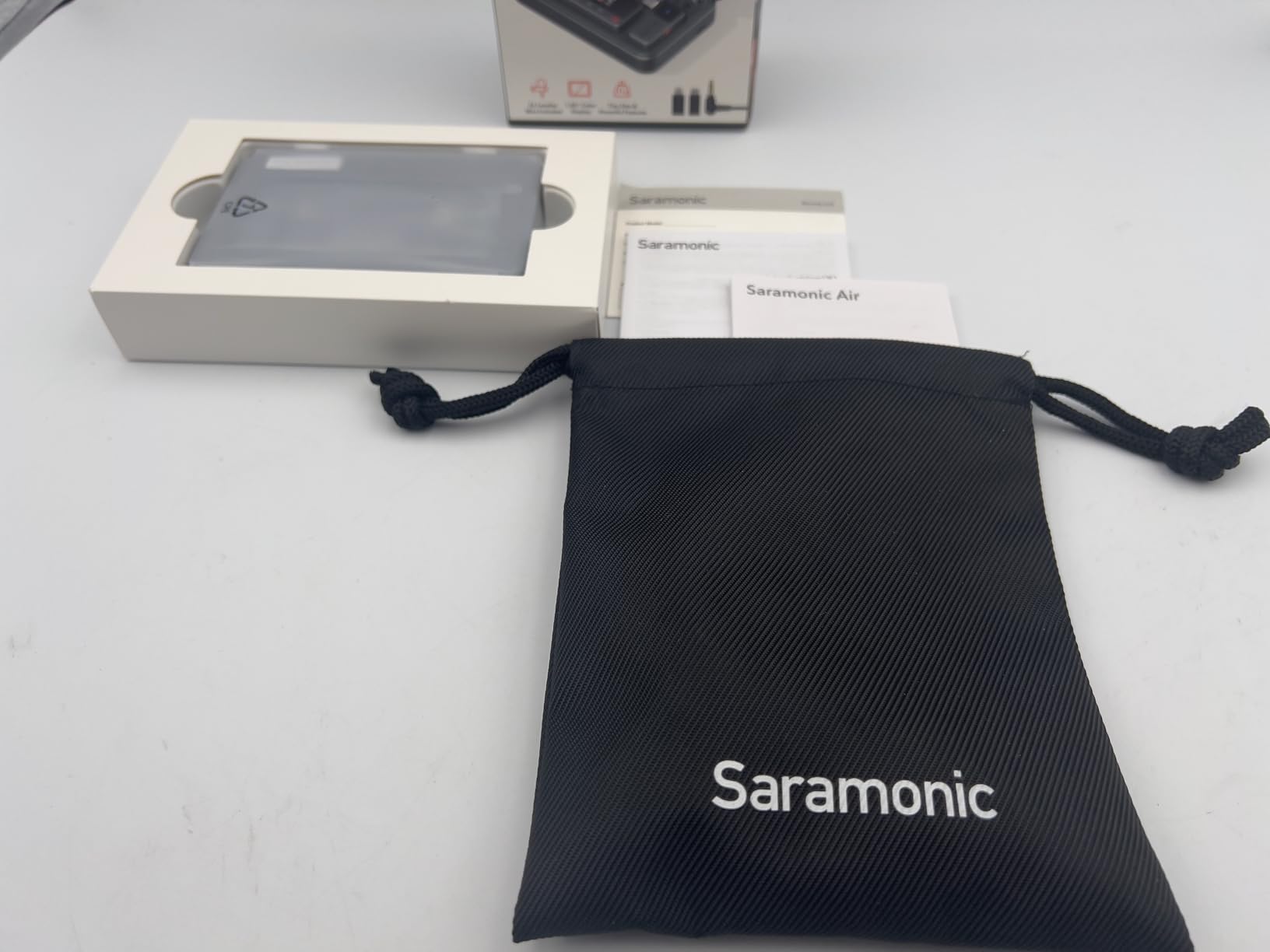 Saramonic Air Wireless Microphone for iPhone/Camera/Android, 11g Ultralight, 48kHz/24-bit, 120dB Max SPL, 2 Lavalier Microphones, 300m Range, Noise Cancelling, Vlog, Streaming customer photo 1