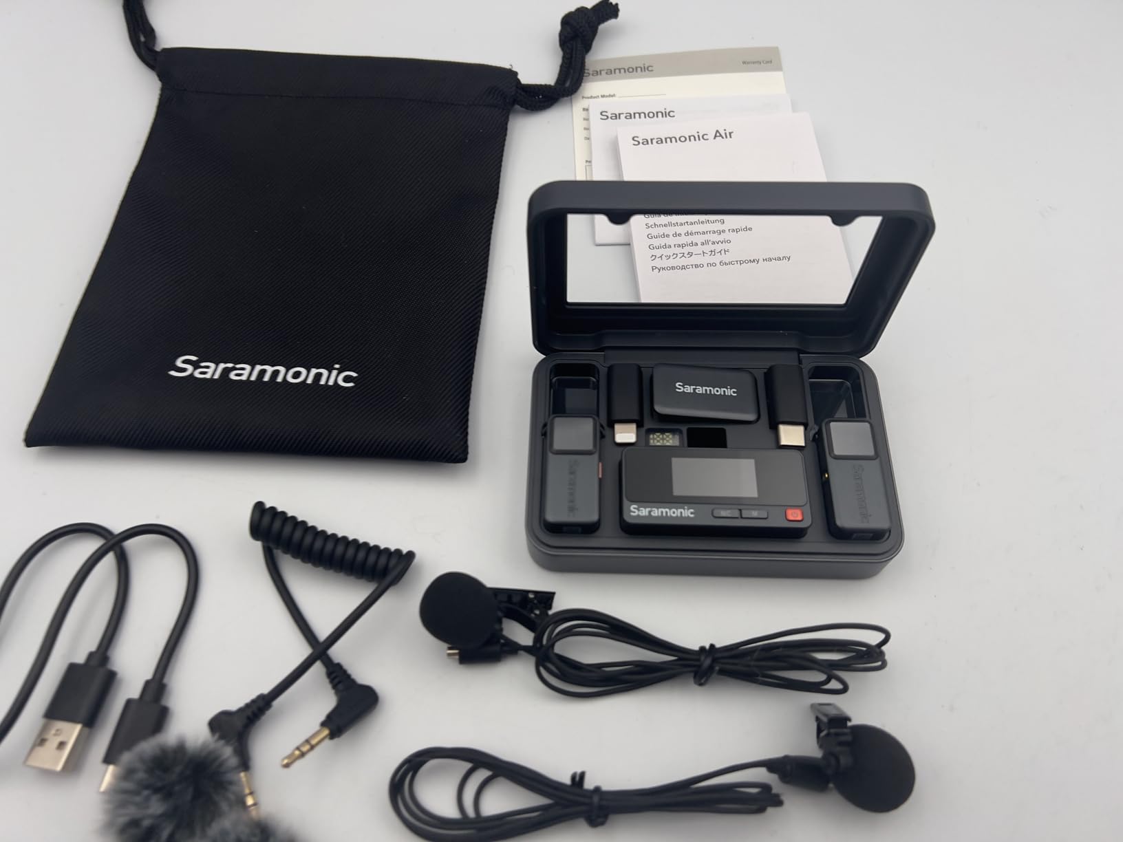 Saramonic Air Wireless Microphone for iPhone/Camera/Android, 11g Ultralight, 48kHz/24-bit, 120dB Max SPL, 2 Lavalier Microphones, 300m Range, Noise Cancelling, Vlog, Streaming customer photo 2