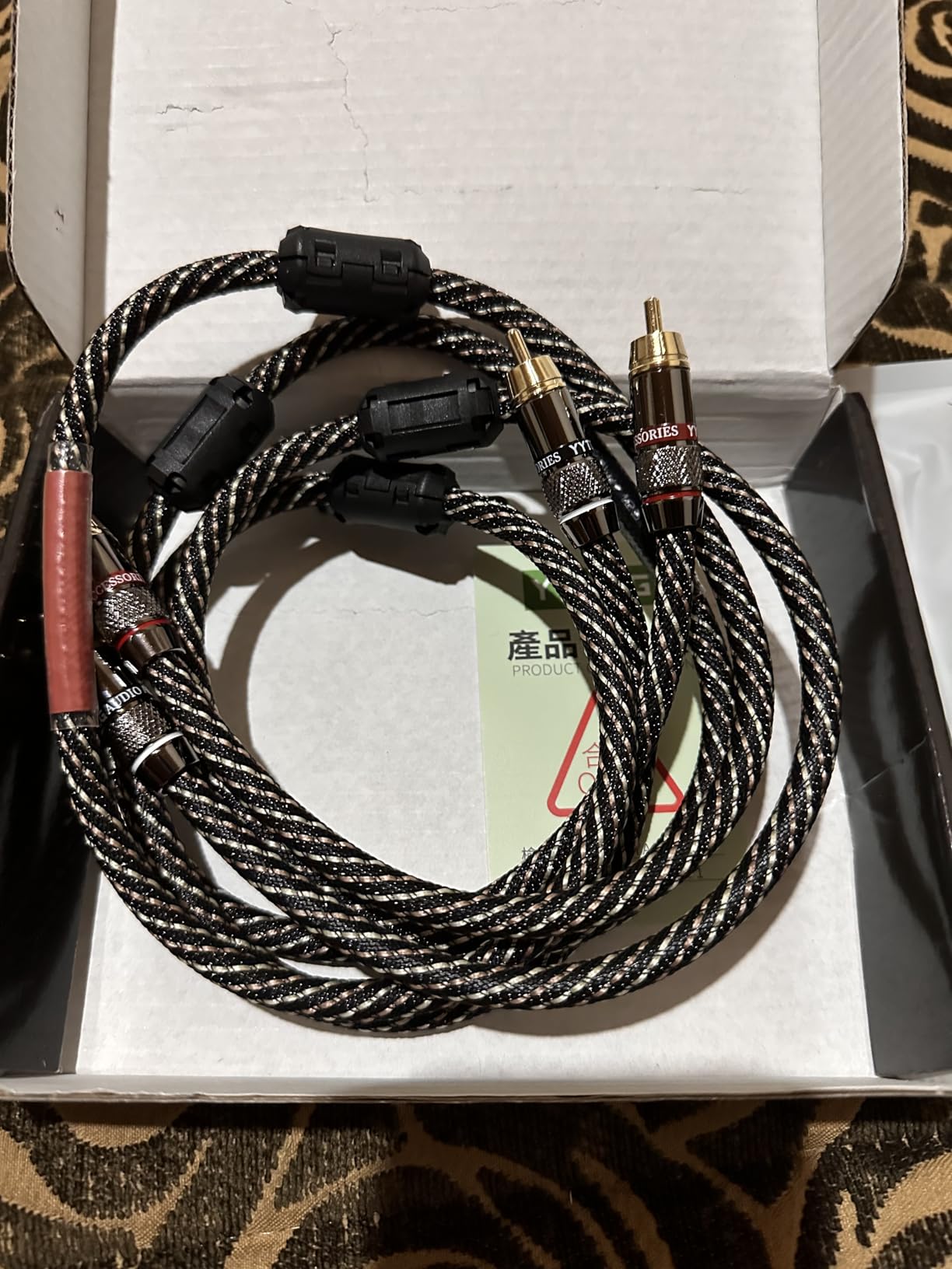 Audiophile HiFi 3.28ft Audio RCA Cables - 2RCA Male to Male,15 AWG,4N OFC Core,24K Gold-Plated Plugs customer photo 1