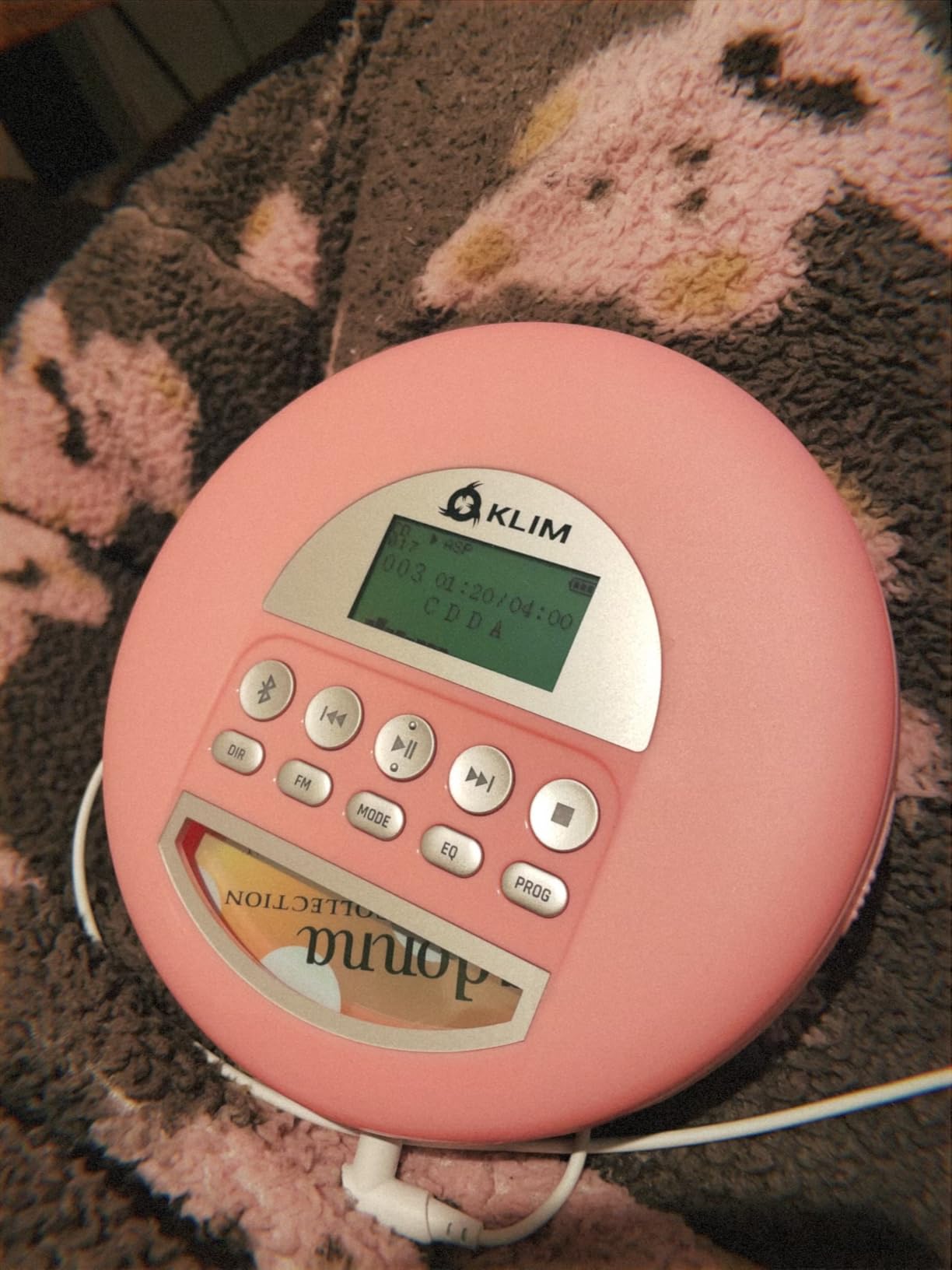 KLIM Nomad - Portable CD Player with Long-Lasting Battery - with Headphones - Radio FM - Compatible MP3 CD Player Portable - TF Card Radio FM Bluetooth - Ideal for Cars - Or customer photo 2