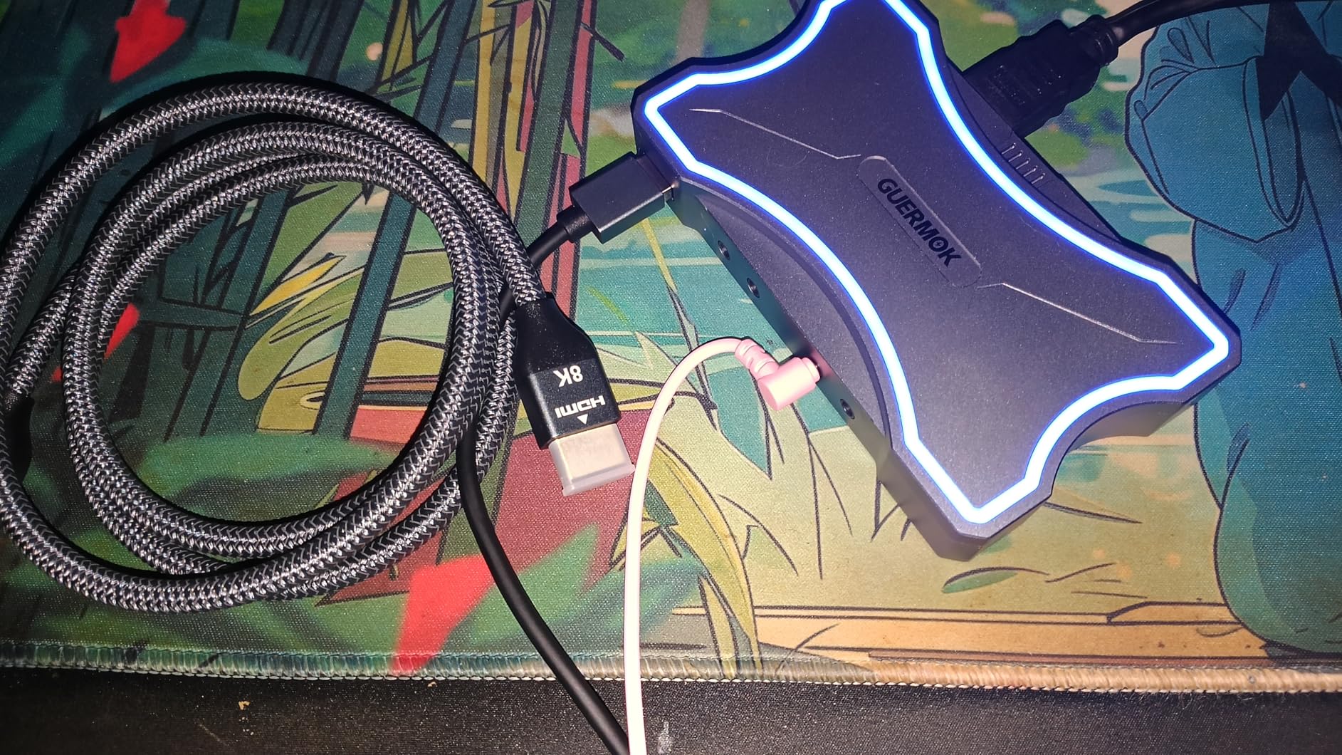 Guermok 4K@60Hz/ 2K@120Hz HDMI Video Capture Card with Touch LED, USB 3.0 | HDMI In/Loop-Out, Mic/Line In, 4K60 Passthrough, Live Game Capture for OBS Video Streaming, PS5/4, Xbox and Switch2/1 Gaming customer photo 2