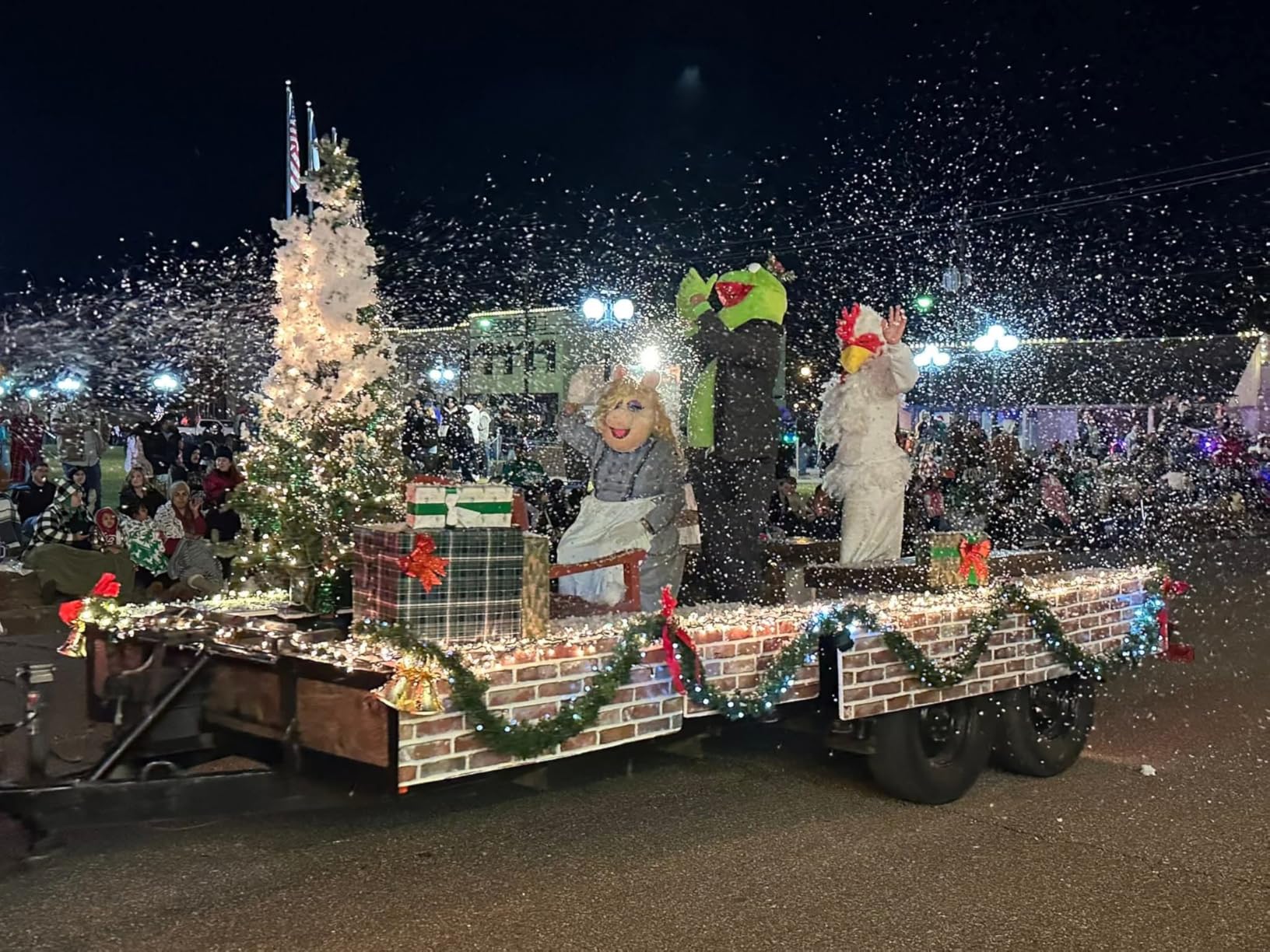 VEVOR 900W Snow Machine with 9 LED RGB Lights, 12 LED Lighting Colors, and Wireless Remote, Handheld/Hanging Outdoor Snowflake Machine Fake Snow Machines with 1L Tank for Christmas Party customer photo 1