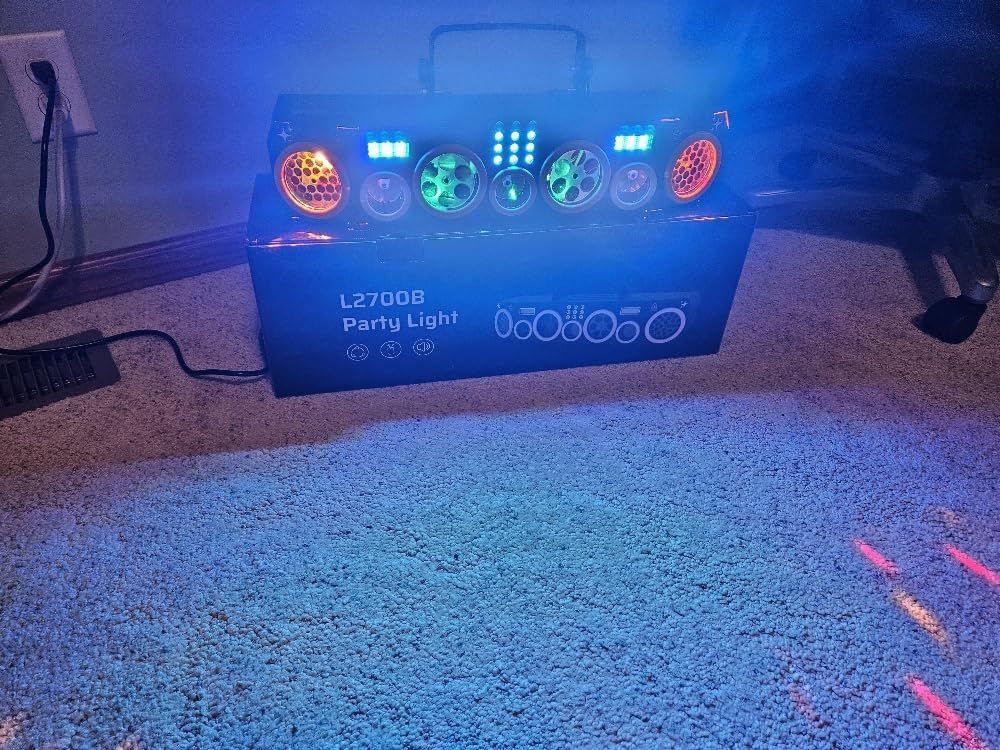 All-in-One DJ Light with Stand, Rotating Multi-Beam Effects | 50+ Laser Lights, 180 Wide-angle Bee-eye Effects, 63 RGBWA+UV Strobes, DMX512, Remote and Sound Activation for Club, Party customer photo 1