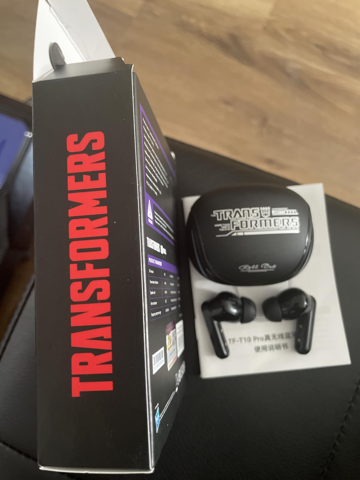 Transformers Official Bumblebee Wireless Gaming Earbuds, Bluetooth 6.0 Headphones, Open Mech Case with LED Lights, 24H Battery, IPX3 Waterproof, in-Ear Headphones for iPhone Android - Black customer photo 2