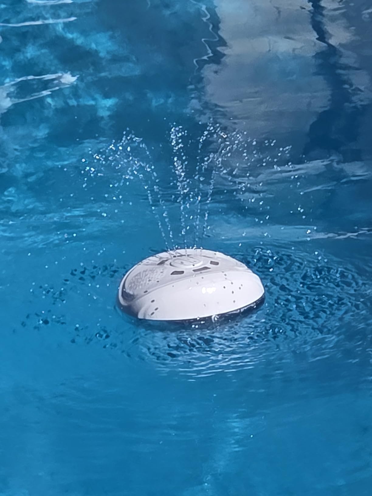 Luxfero 3 in 1 Floating Pool Water Fountain with Pool Speaker & Lights | RGB Lights, Rechargeable, Bluetooth 5.4, with Anchor, IP68 Waterproof, Type-C Charging, Hands-free Call customer photo 2