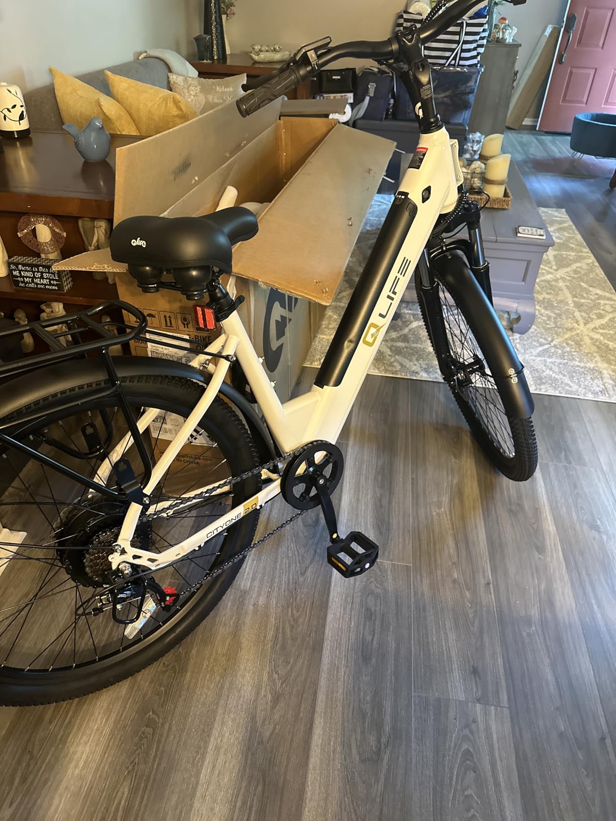 Qlife Cityone 2.0 Electric Bike for Adults,Up to 65Miles Range,1200W Peak Motor 26
