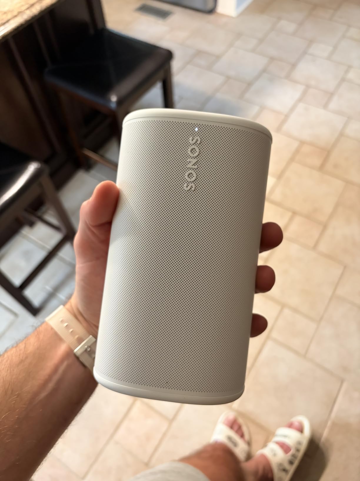 Sonos Play - Portable Bluetooth Speaker with WiFi, Alexa, 24-Hour Battery Life, Charging Base - White customer photo 2