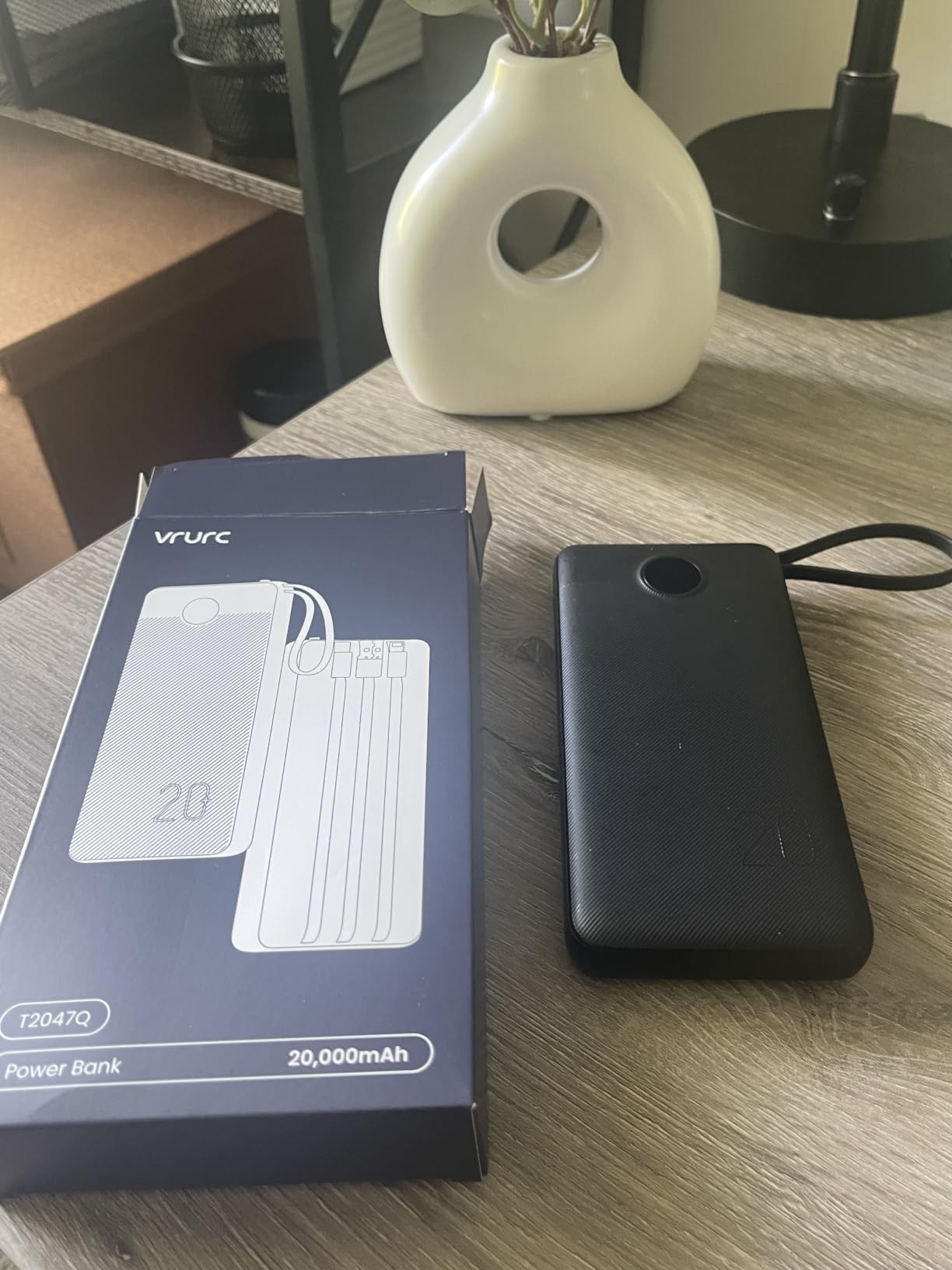 VRURC Portable Charger 4-Built-in-Cables 20000mAh Fast Charging Power Bank | Battery Protection, Flight-Approved, USB-C Cable, 22.5W PD, Slim, Travel Essentials, Battery Pack for iPhone, iPad, Galaxy, Android customer photo 2