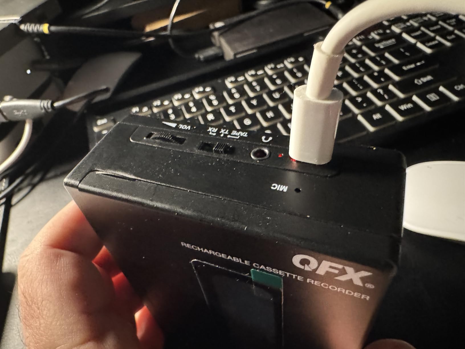 QFX Portable Bluetooth Cassette Tape Player Recorder, RETRO-1980 | Auto Reverse, USB-C Rechargeable, Built-In Speaker and Microphone, Stereo Earbuds Included customer photo 2