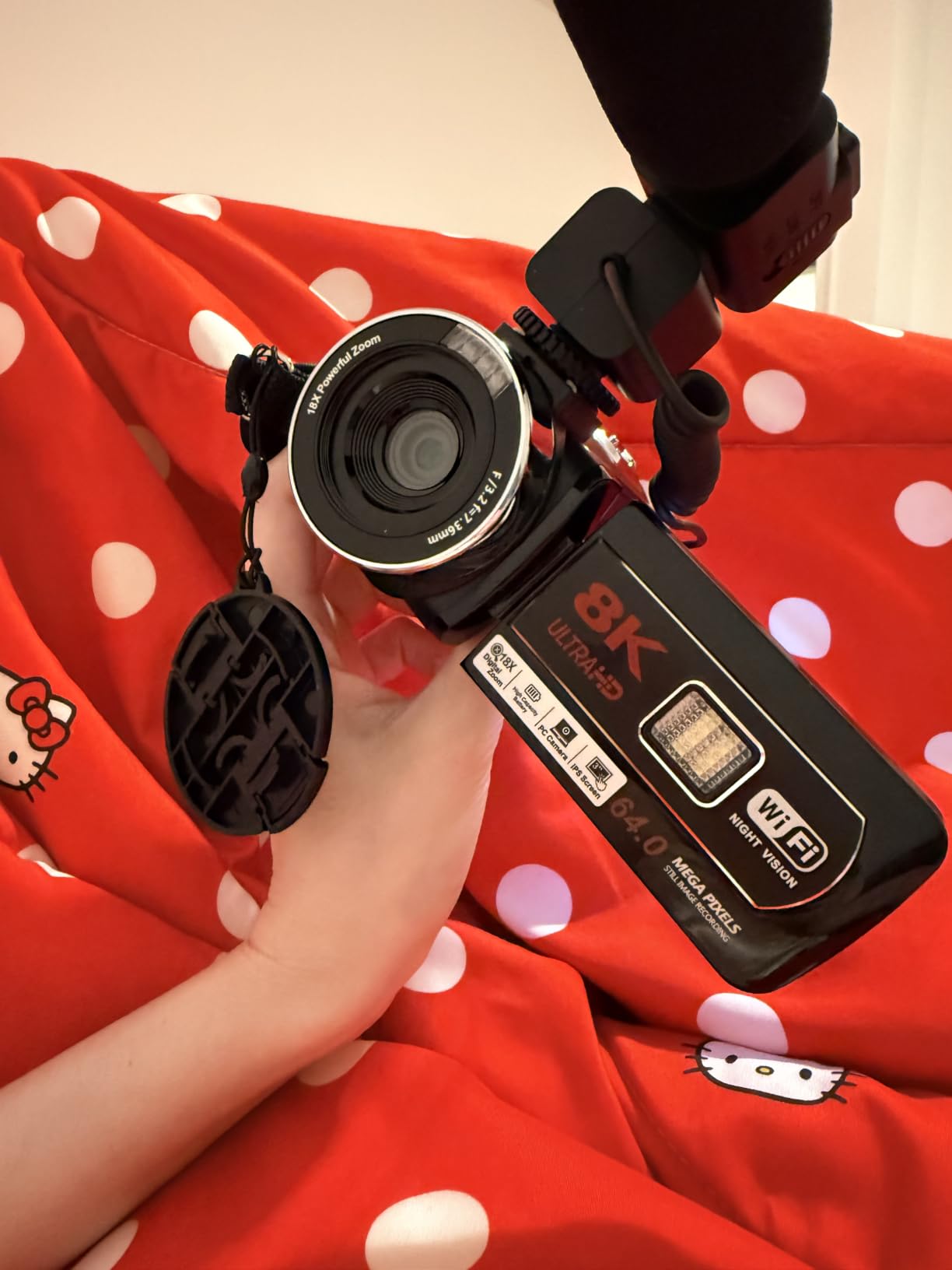 8K 64MP Video Camera Camcorder 18X Zoom WiFi IR Night Vision Camcorders | 3.0'' Touch Screen Webcam Vlogging Camera for YouTube with 64GB SD Card, 2 Batteries, Remote Control, Mic and Stabilizer customer photo 1
