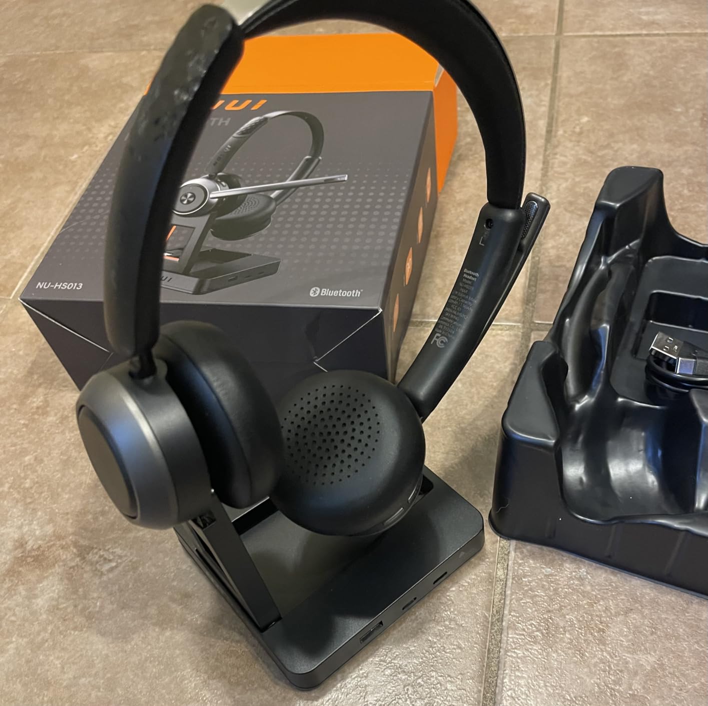 Wireless Headset with Mic for Work, Wireless Headphones with Mic (Noise Cancelling & Mute Button), 65H Battery with Charge Base Bluetooth Headset with Microphone for PC/Call Center/Computer/Zooms/Teams customer photo 1