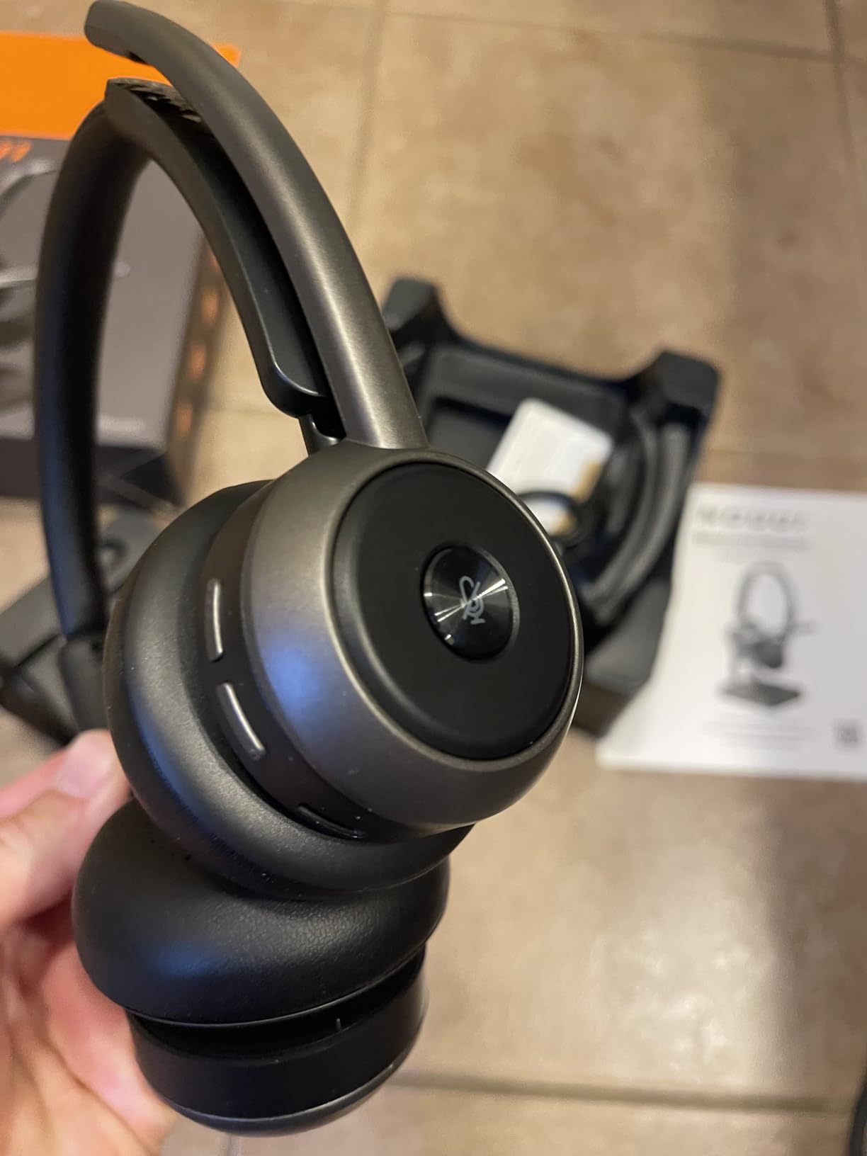 Wireless Headset with Mic for Work, Wireless Headphones with Mic (Noise Cancelling & Mute Button), 65H Battery with Charge Base Bluetooth Headset with Microphone for PC/Call Center/Computer/Zooms/Teams customer photo 2