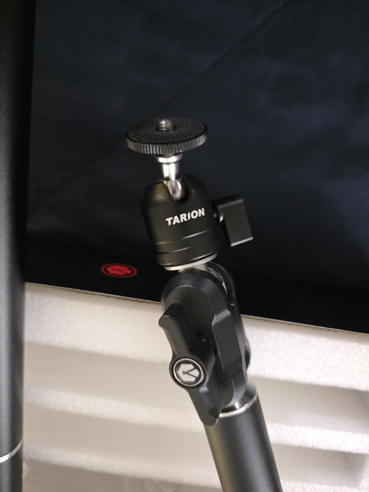 TARION Overhead Camera Desk Mount Articulated with Gear Joints TKA01-L | 6.6lbs Load, 3/8'' 1/4'' Screw, Flexible Detachable Ballhead, Supports Horizontal and Vertical Shooting, Live Streaming customer photo 1