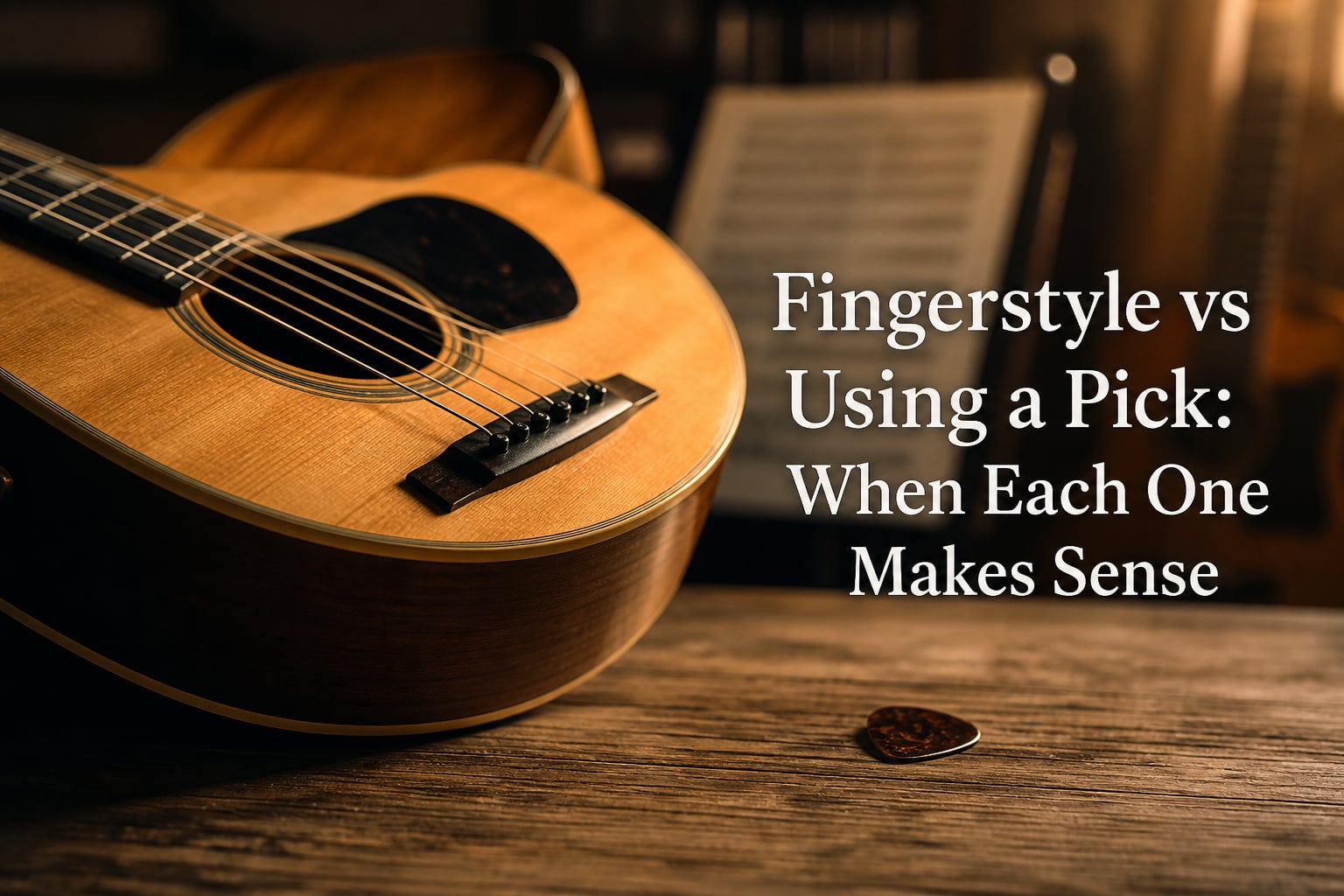 Fingerstyle vs Using a Pick: When Each One Makes Sense