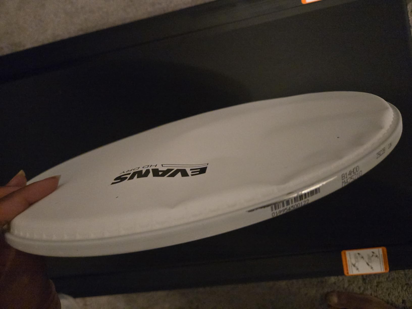 Evans Genera HD Dry Snare Drum Head - 14 Snare Drum Head - Featuring Vent Holes to Control Sustain & Tighten Sound - Overtone Control - Coated with 2 Plies - 14 Inch customer photo 2