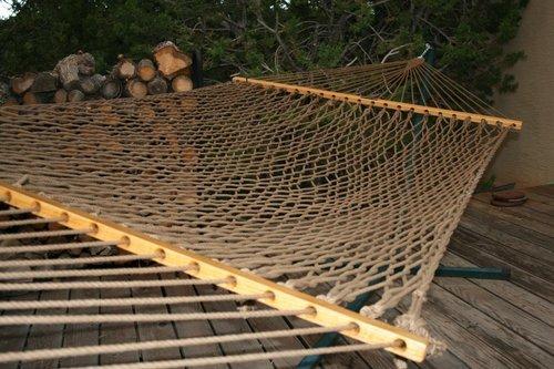 Original Pawleys Island Large Oatmeal DuraCord Rope Hammock – 13 ft. x 55 in., 2-Person, 450 lb Capacity, Oak Spreader Bar, Zinc-Plated Hardware, Handcrafted in the USA customer photo 2