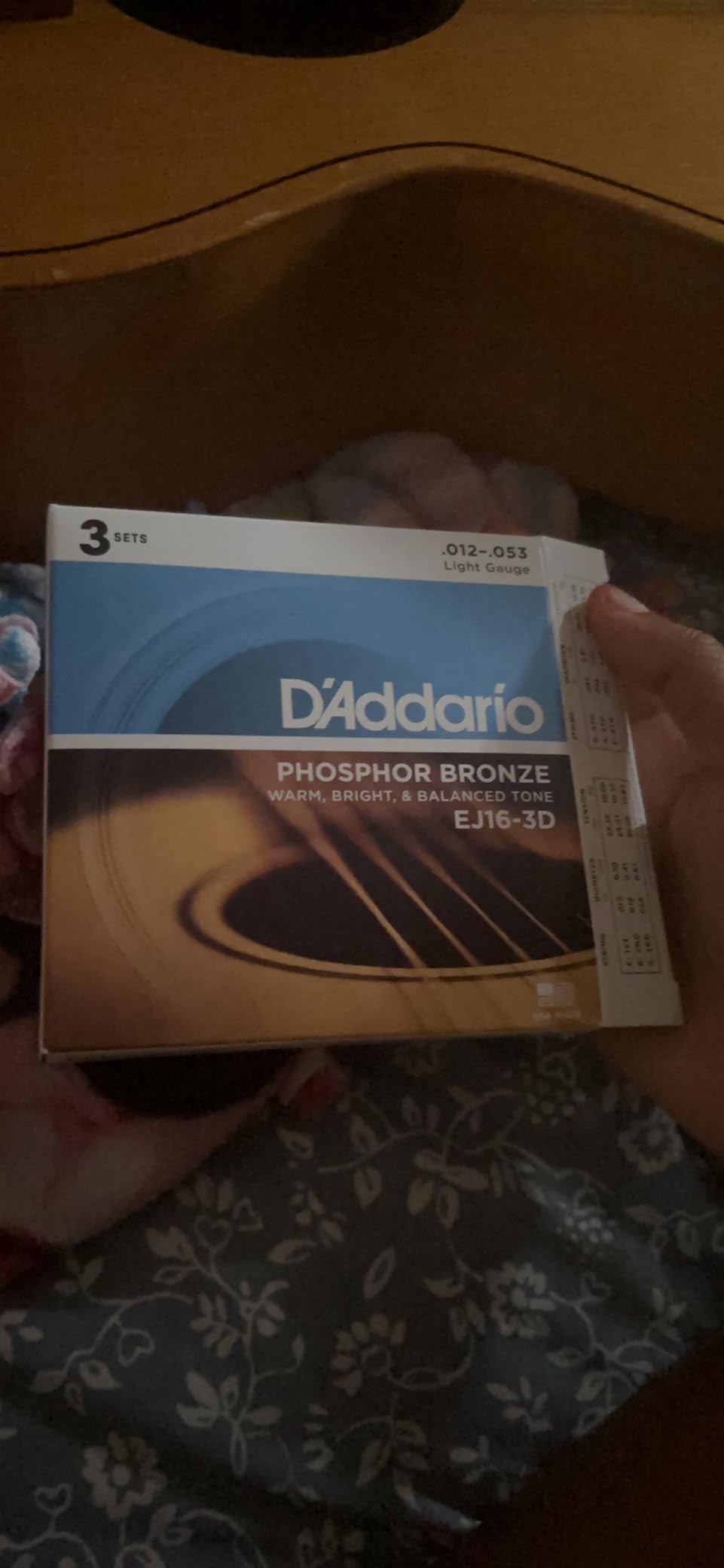 D'Addario EJ16 Phosphor Bronze Acoustic Guitar Strings, Light 12-53 Set customer photo 2